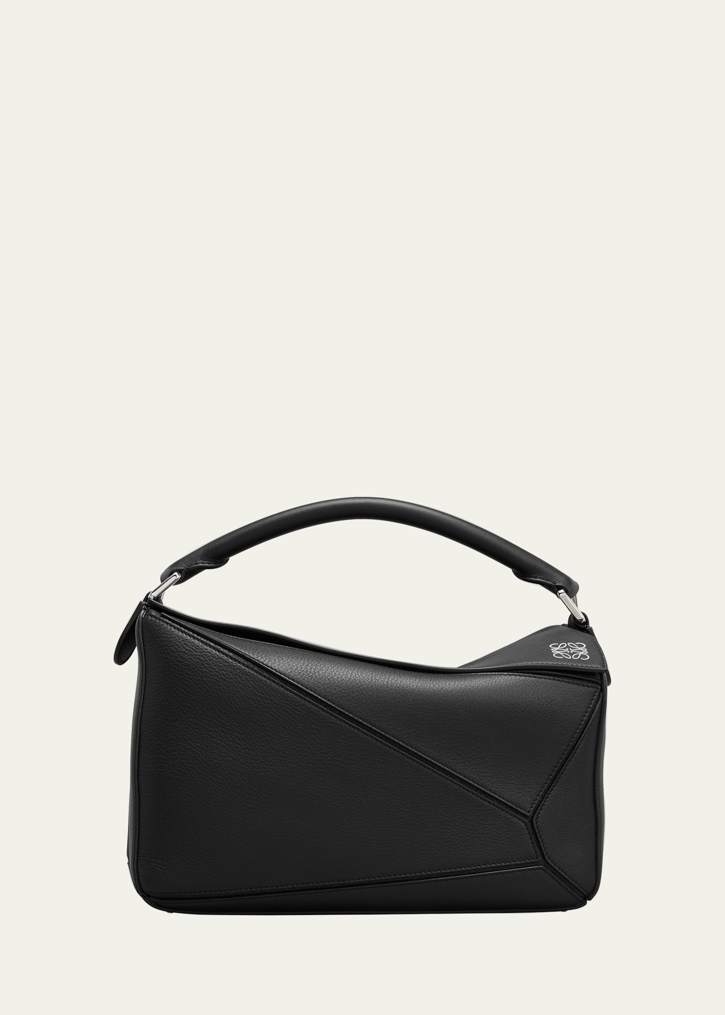 Shop Loewe Puzzle Medium Top-handle Bag In Leather In Black