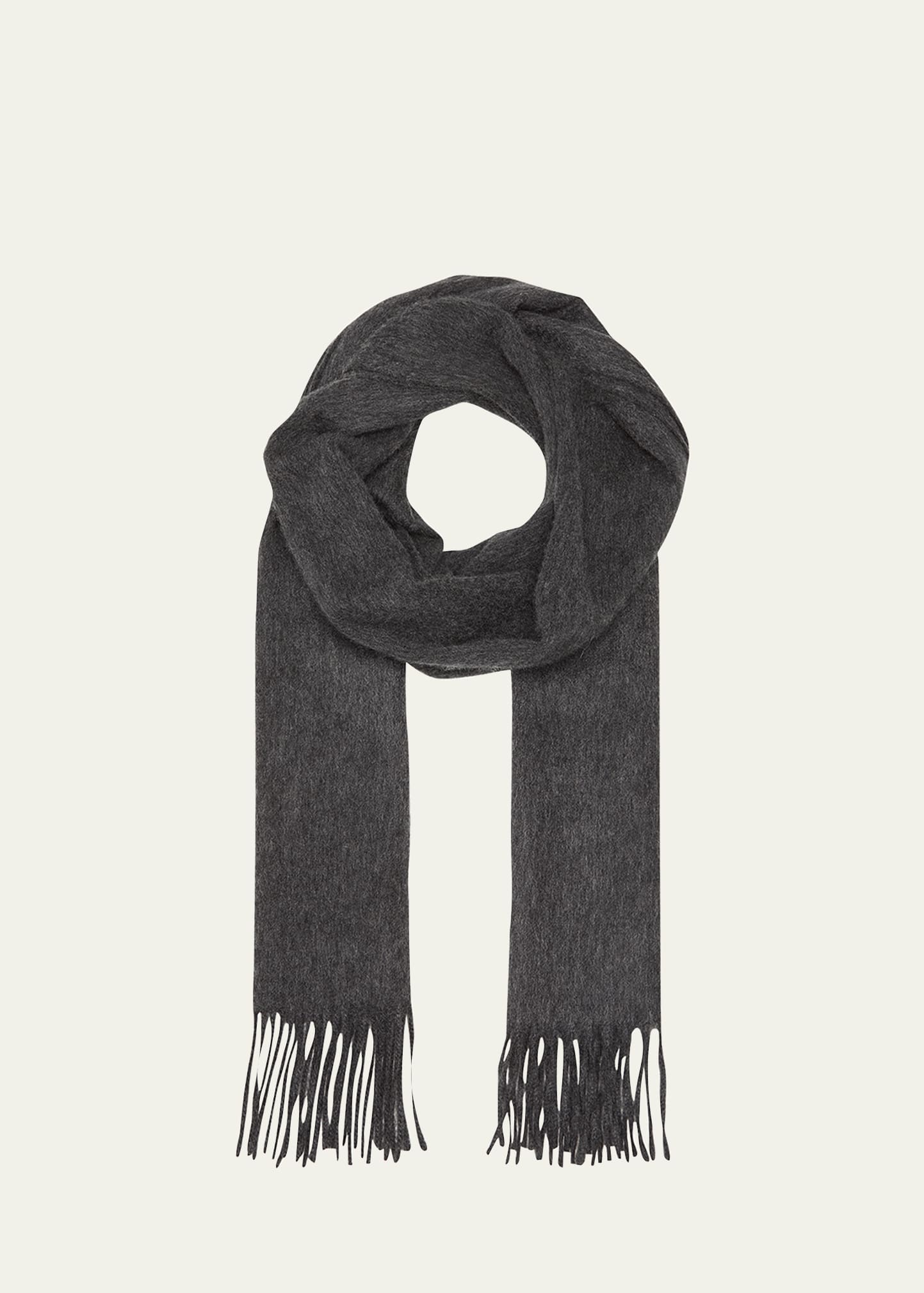 Begg & Co Men's Arran Solid Cashmere Scarf In Dark Gray