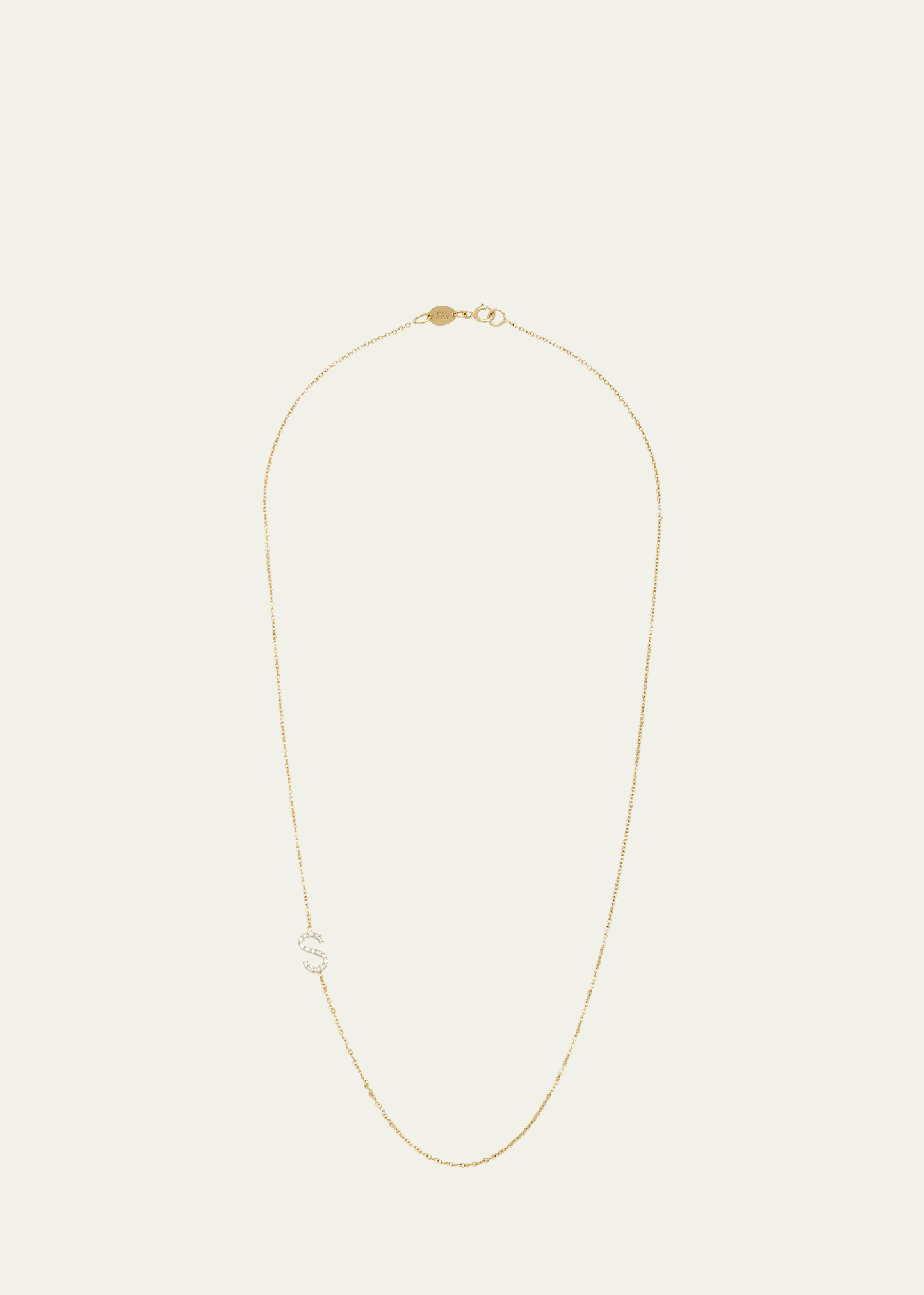Zoe Lev Jewelry 14k Gold Personalized 0.11ct Asymmetric Diamond Initial Necklace