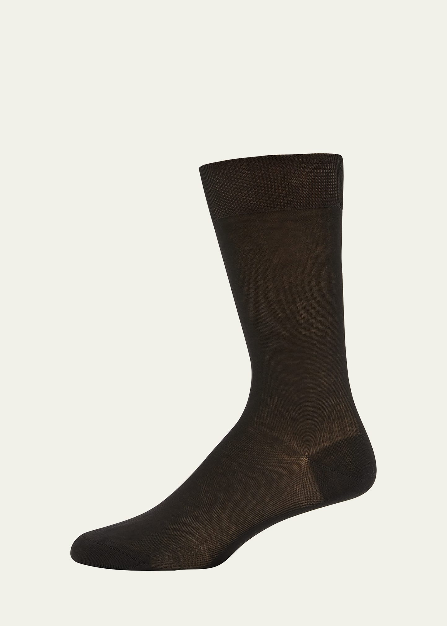 Shop Bresciani Men's Knit Crew Socks In Brown