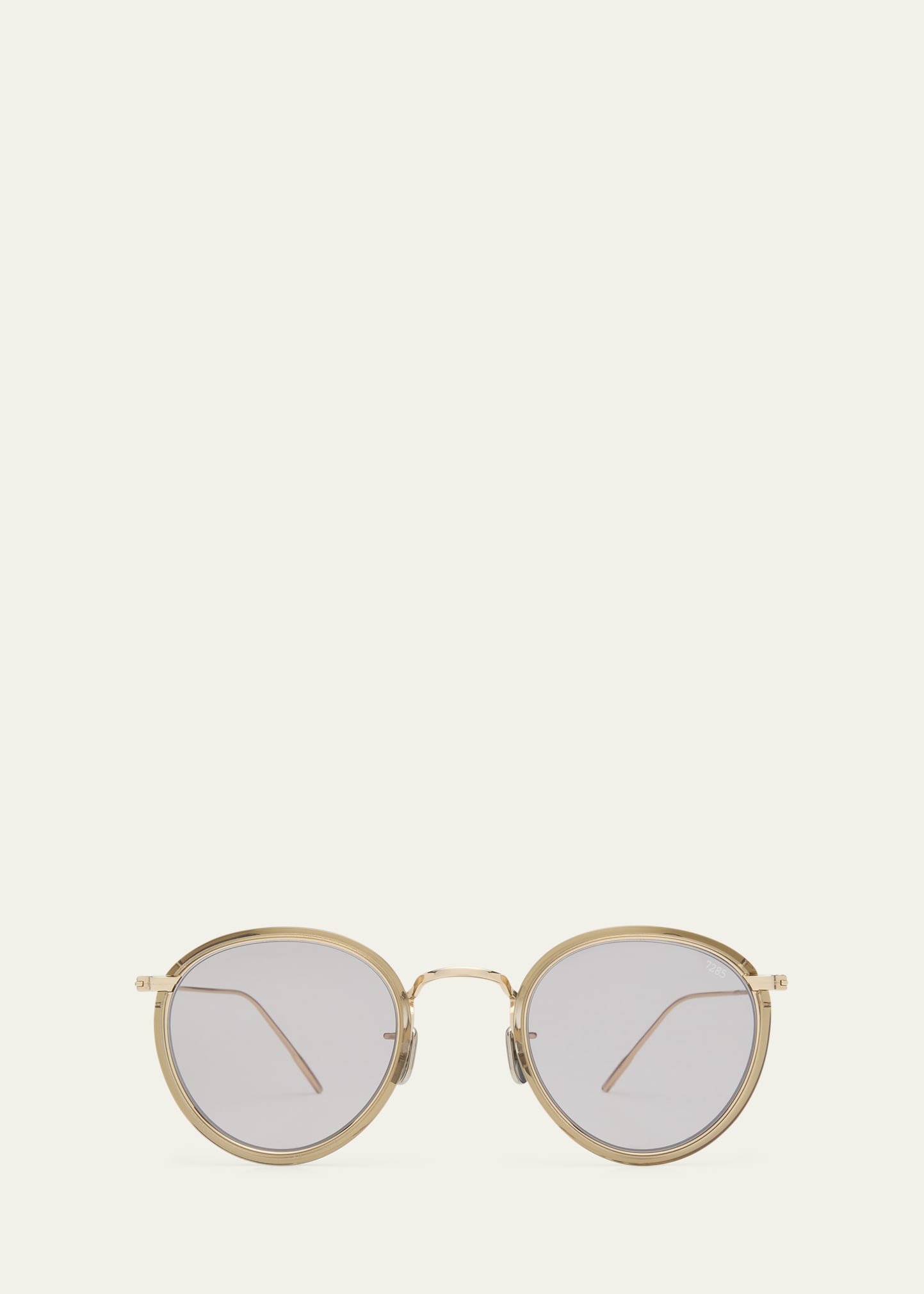 Eyevan Men's 717E Round Acetate-Wrapped Metal Sunglasses | Smart