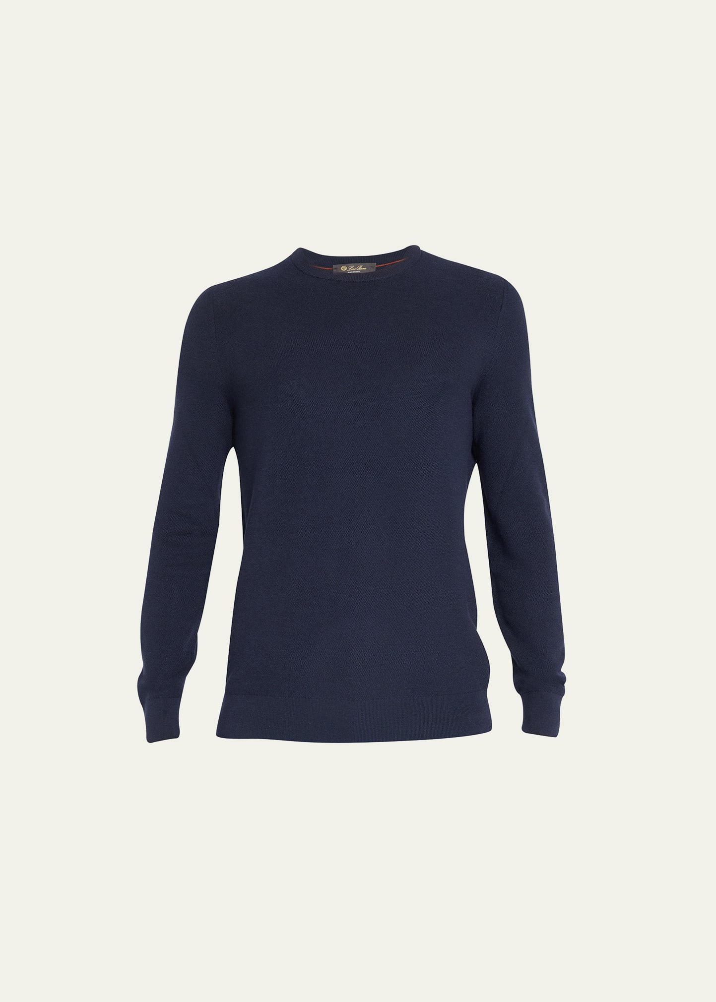 Loro Piana Lightweight Wool-blend Crewneck Sweater In W000 Blue Navy
