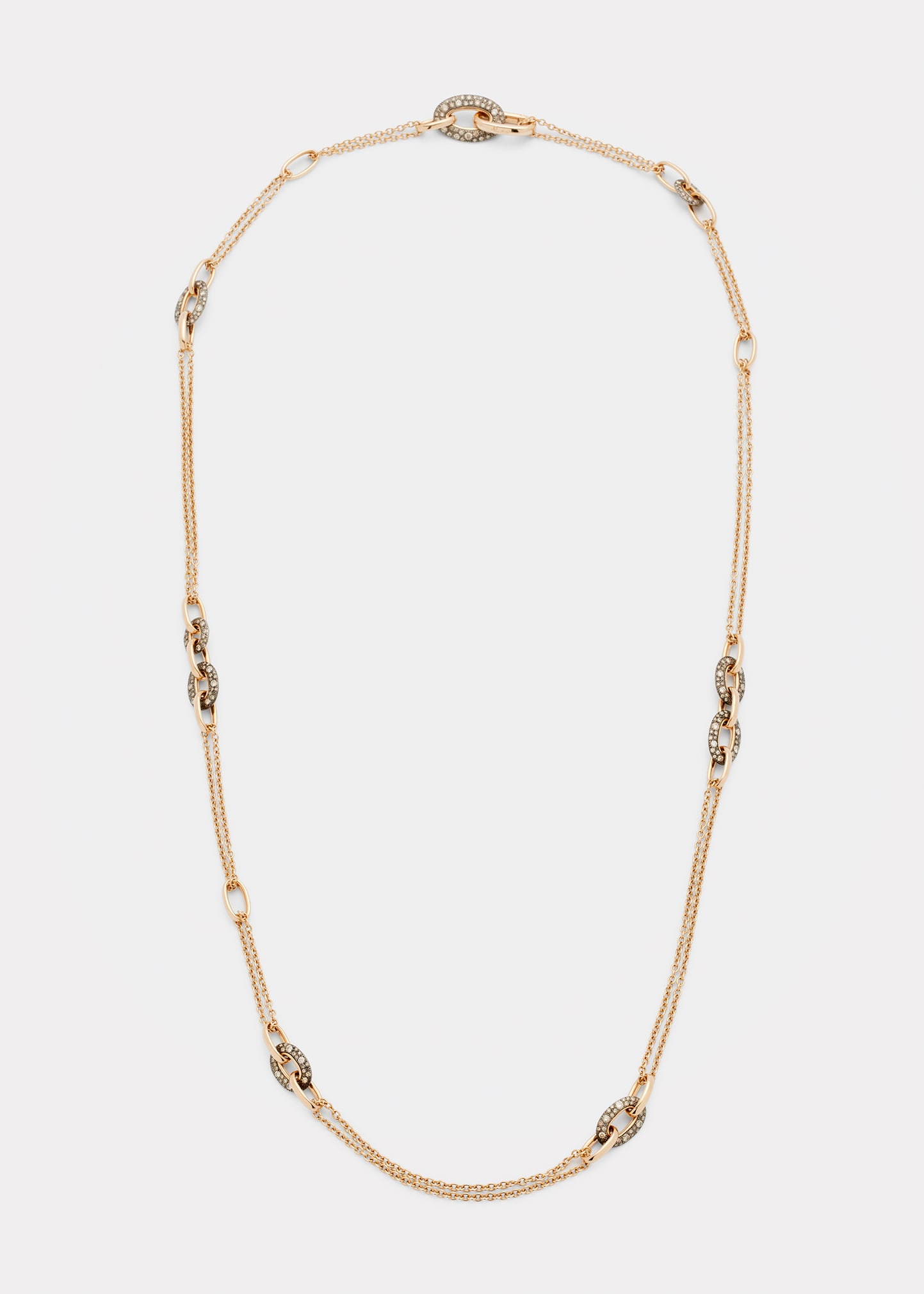 Tango 18k Rose Gold Chain Necklace with Brown Diamonds