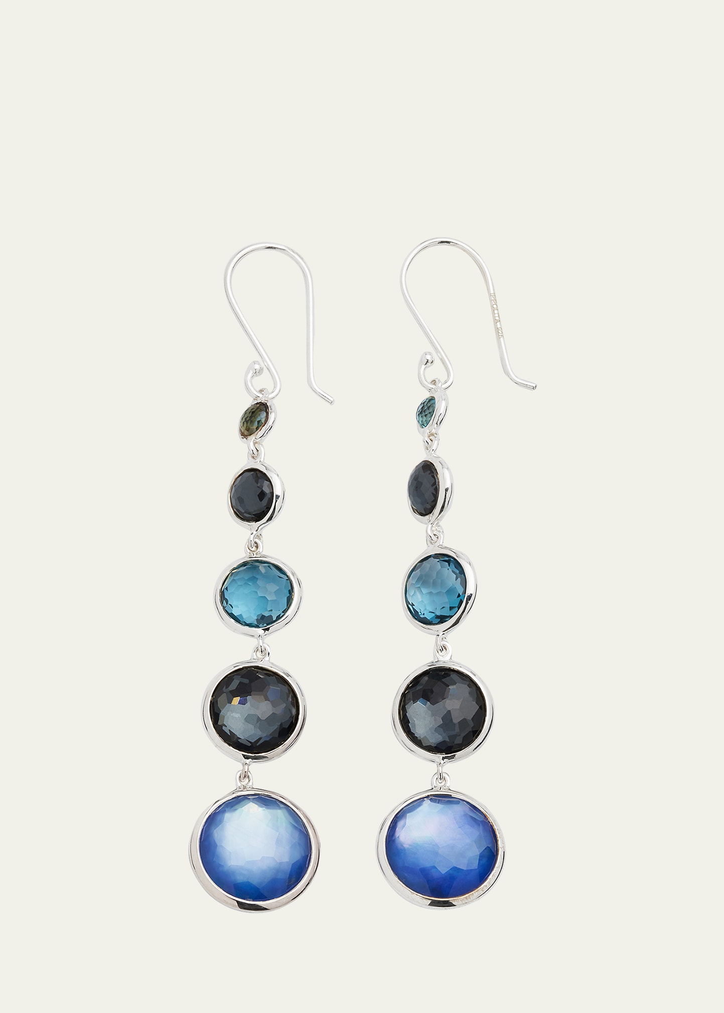 Ippolita Lollitini 5-stone Drop Earrings In Sterling Silver In Eclipse