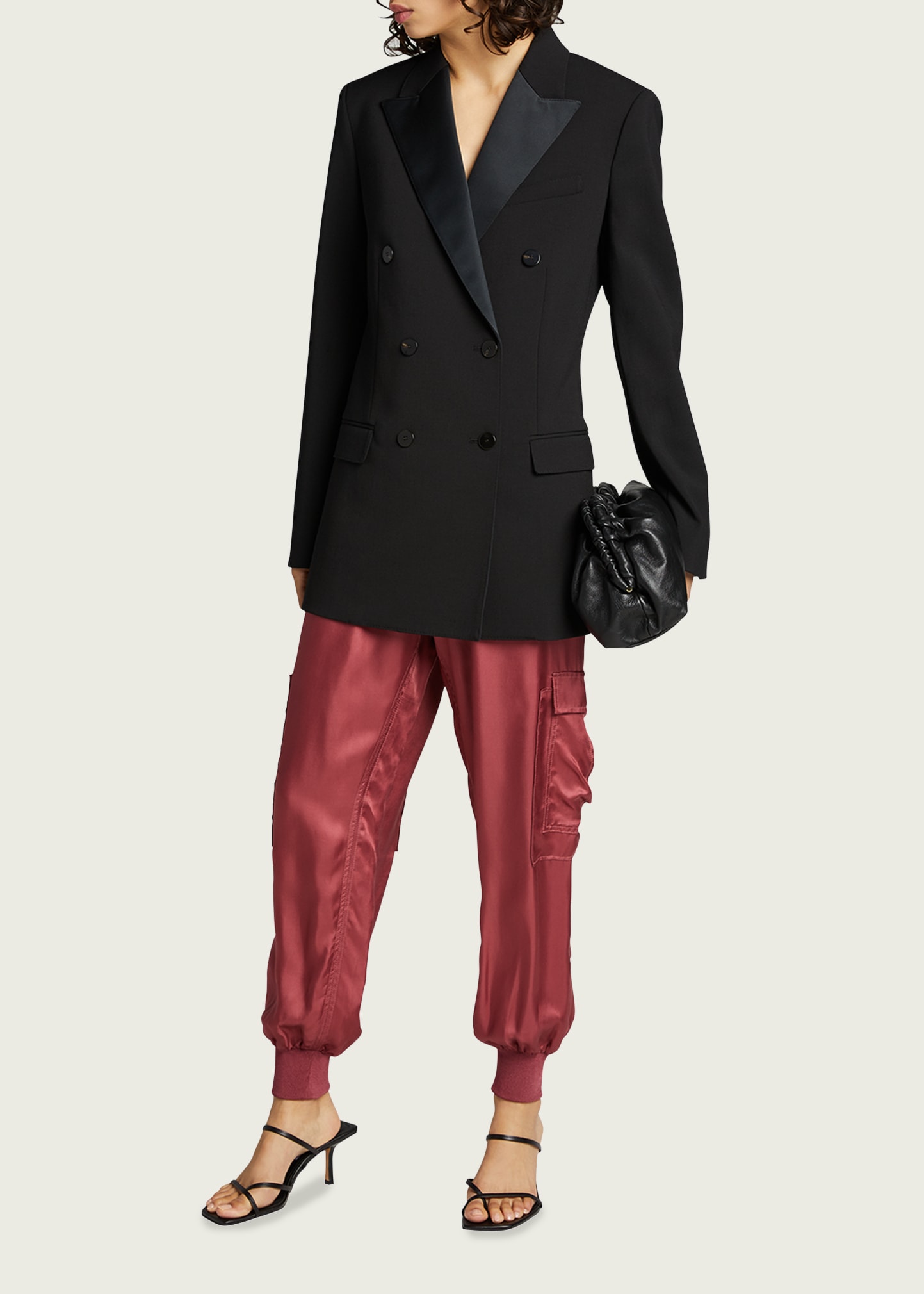 Cinq À Sept Tous Les Jours Giles Satin Jogger Pants In Eucalyptus