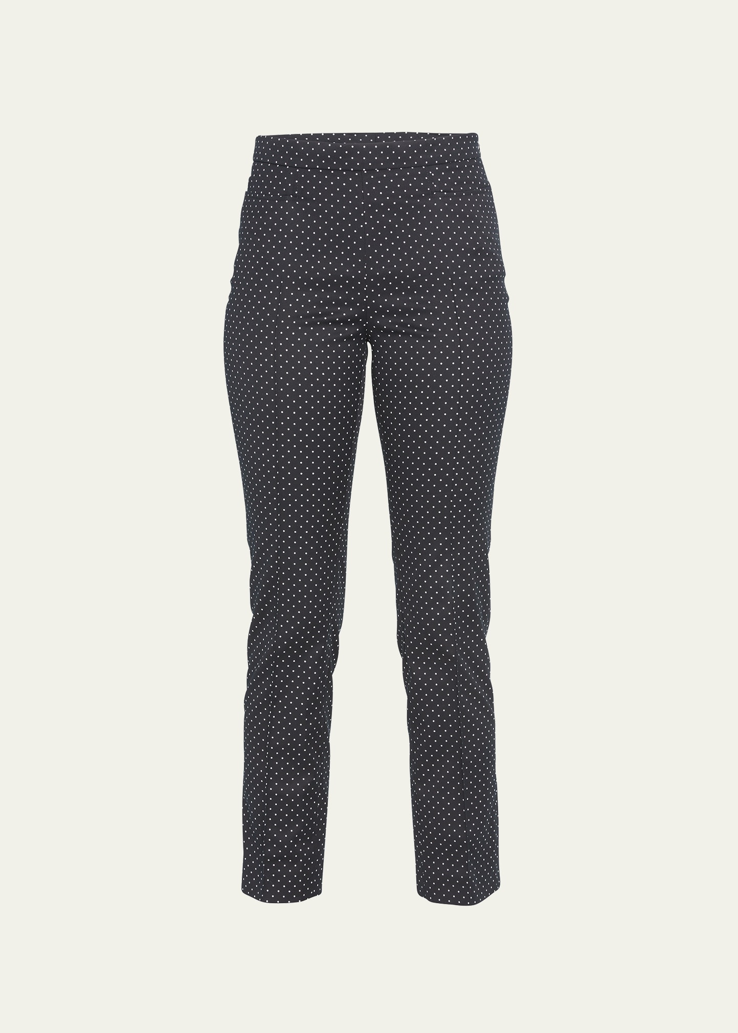 Akris Punto Franca Polka-dot Stretch Polka-dot Pants In Black Pattern