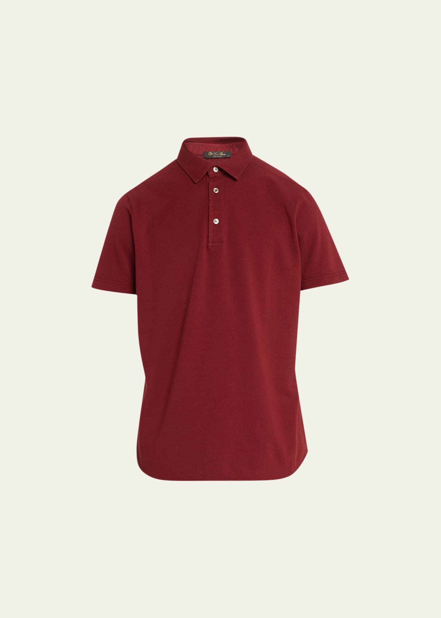 Loro Piana 3-button Cotton Polo Shirt In Q01a Black Cherry