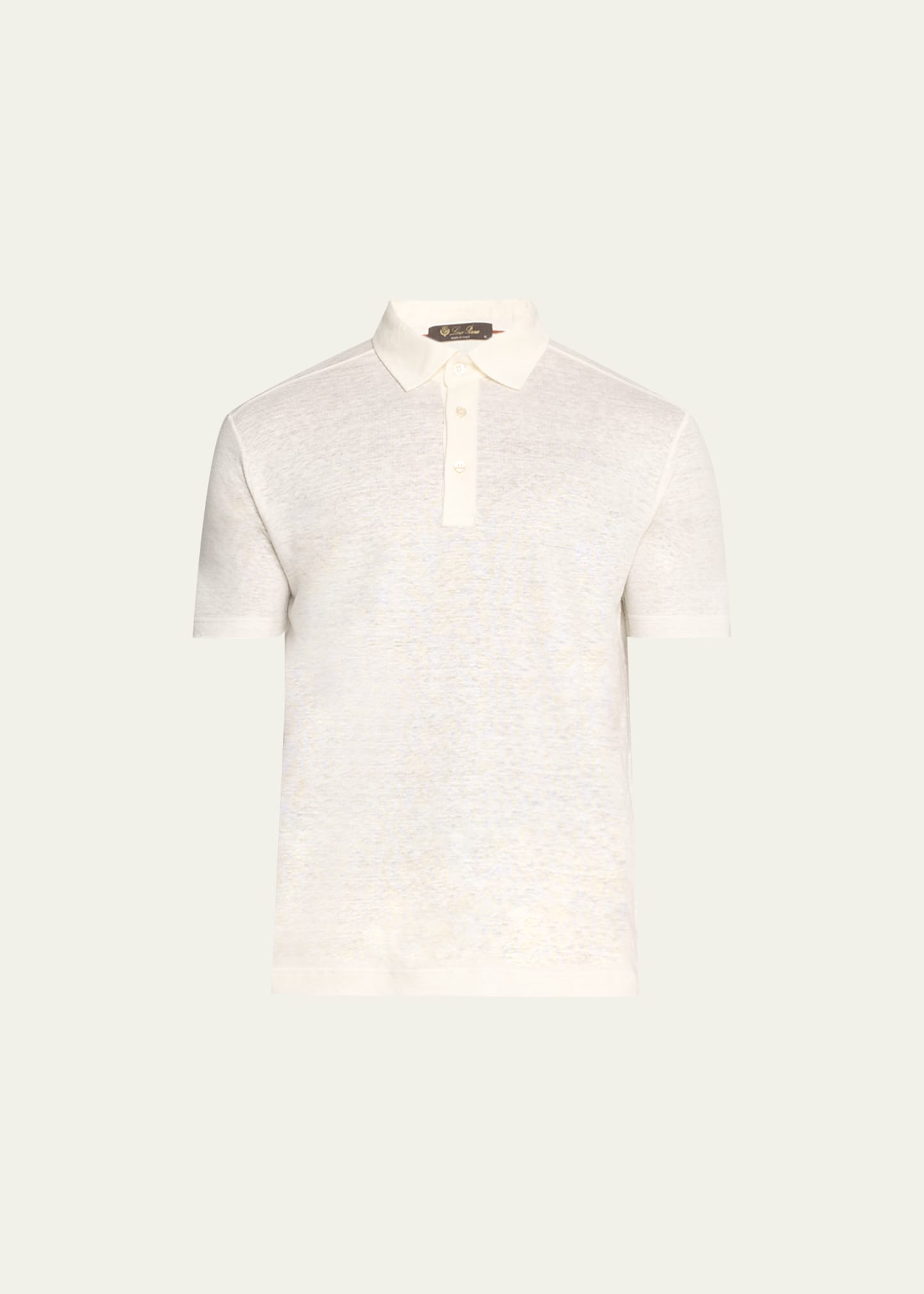 Loro Piana Men's Linen Jersey Dublon Polo Shirt In White