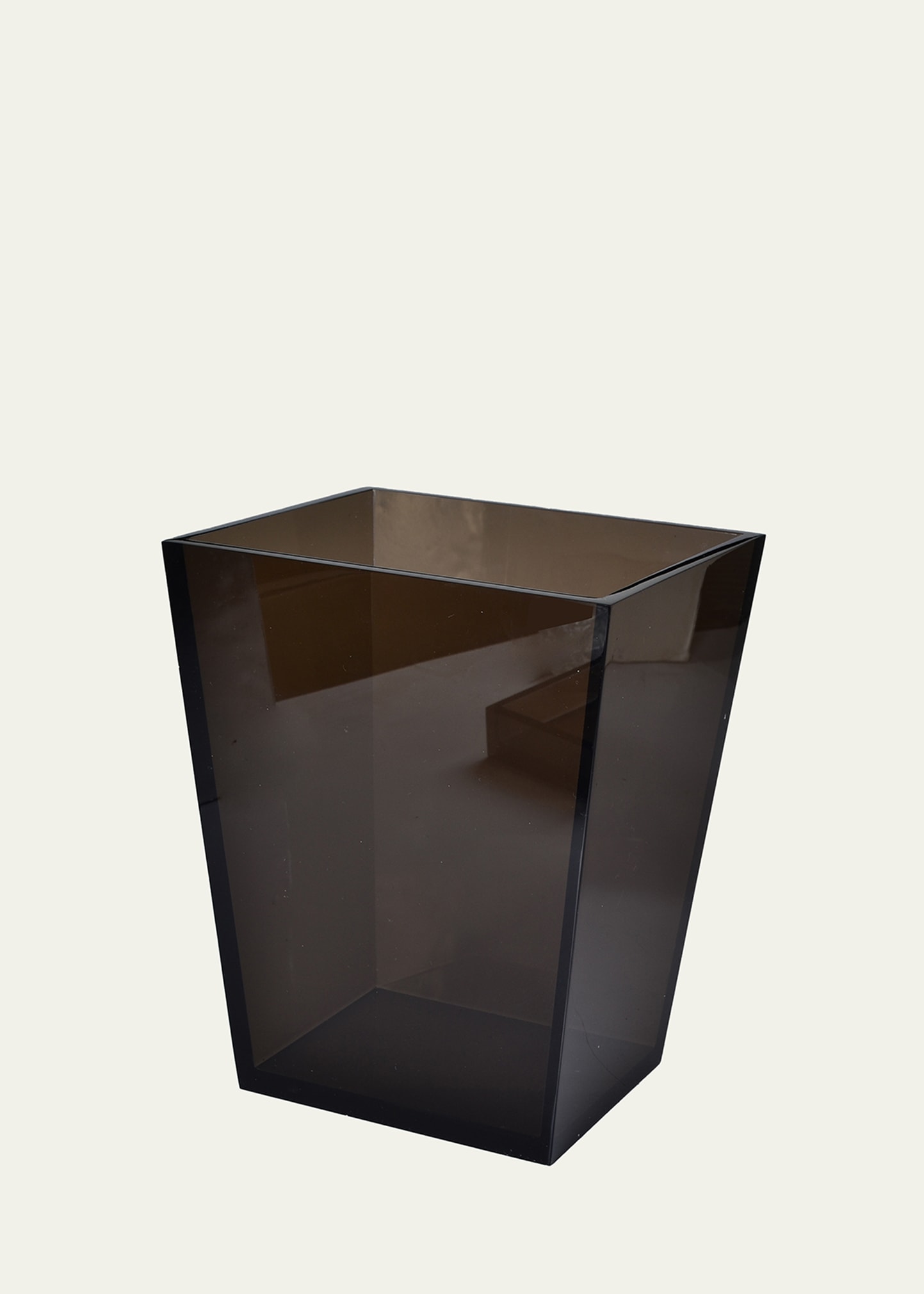 Mike & Ally Smocked Ice Lucite Wastebasket In Smoked