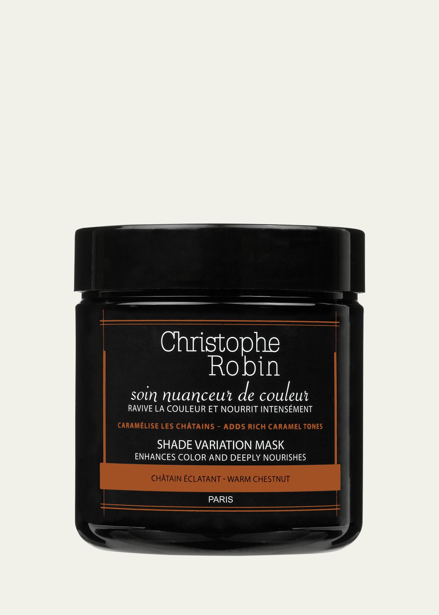 Christophe Robin Shade Variation Care Nutritive Mask with Temporary Coloring &#150; Warm Chestnut, 8.4 oz./ 250 mL