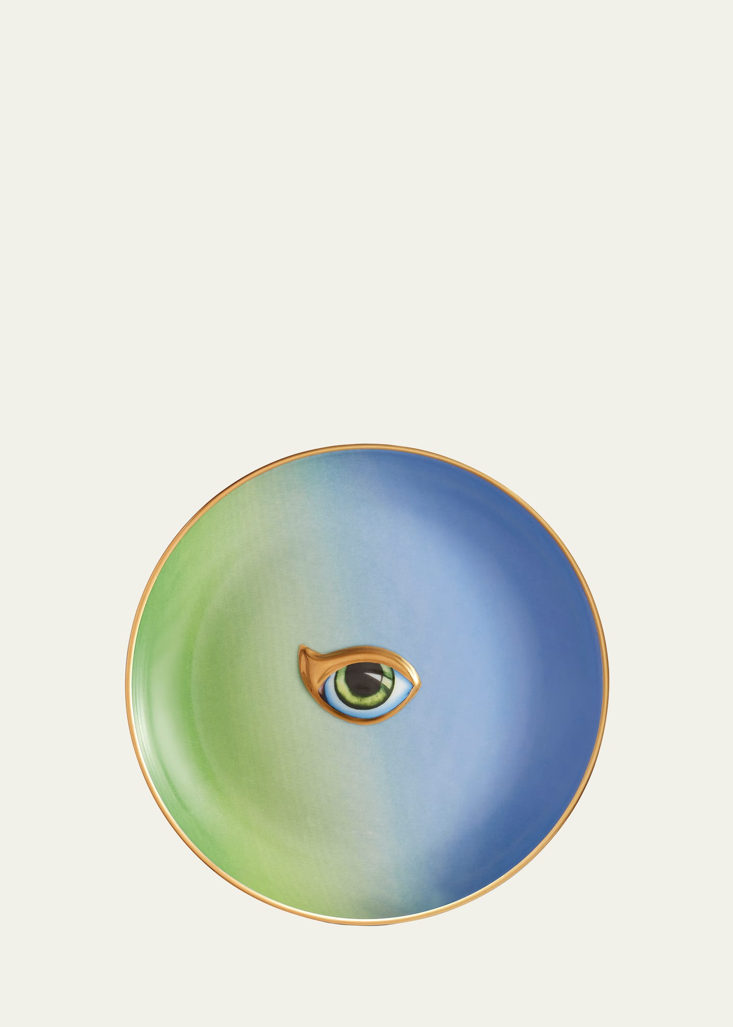 Shop L'objet Lito-eye Canape Plate In Green/blue