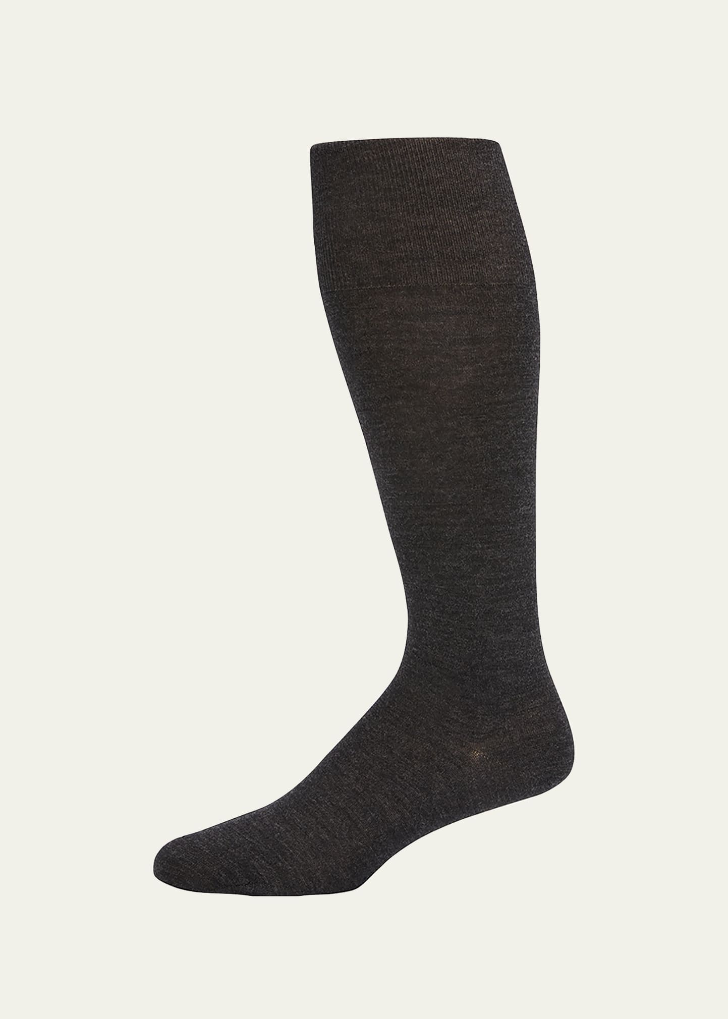 Bresciani Men's Knit Over-calf Socks In Gray Pattern