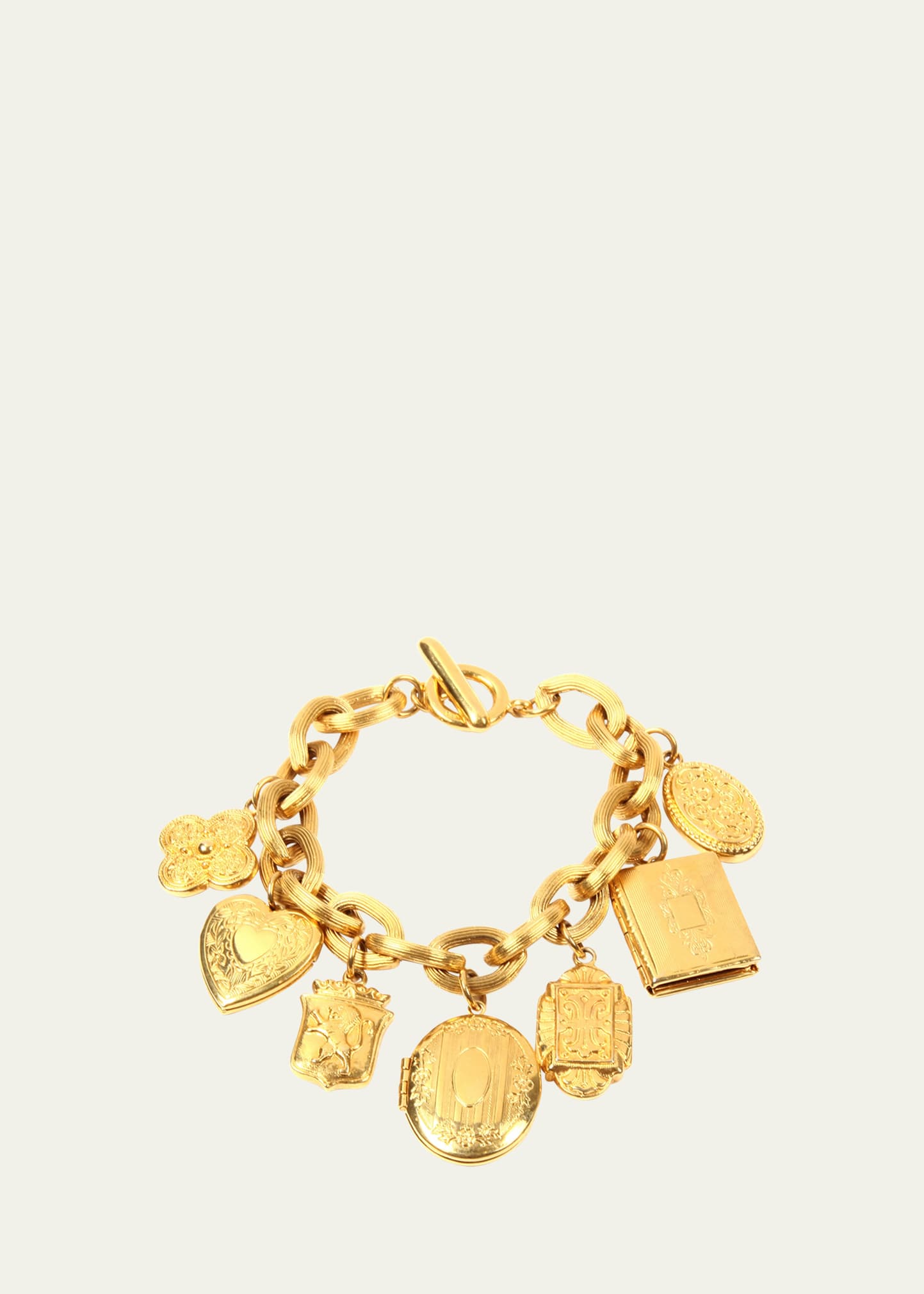 Ben-Amun Jewelry 24k Gold Plated Royal Inspired Charms Gold Bracelet, Made  in New York