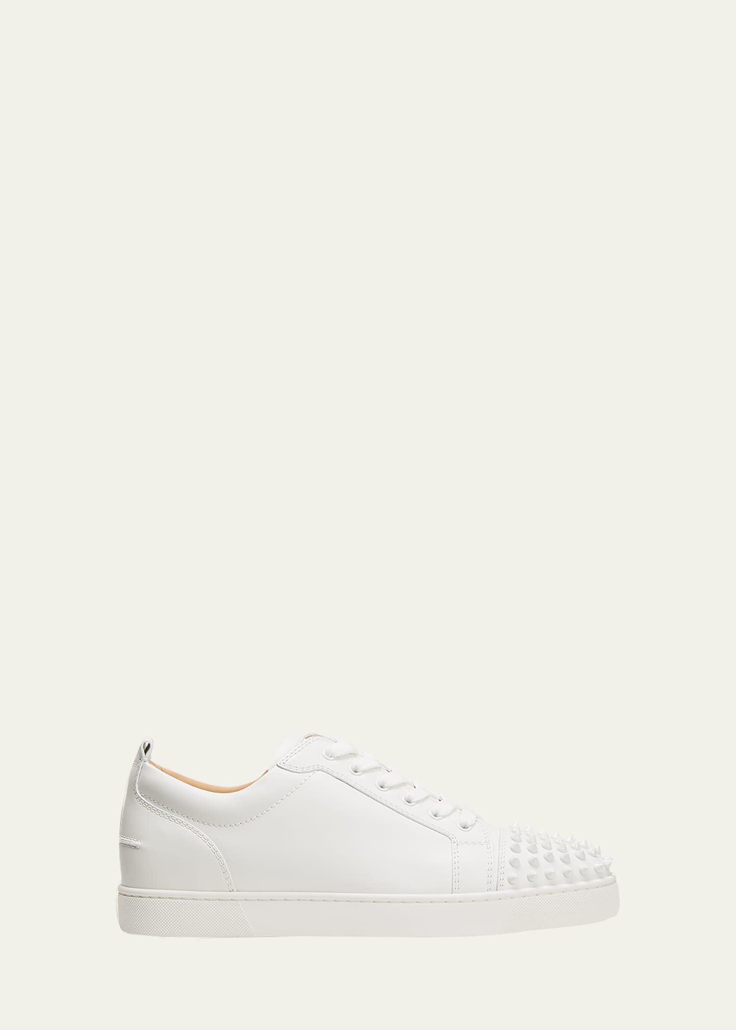 Christian Louboutin Men's Louis Junior Spiked Low-top Sneakers In White