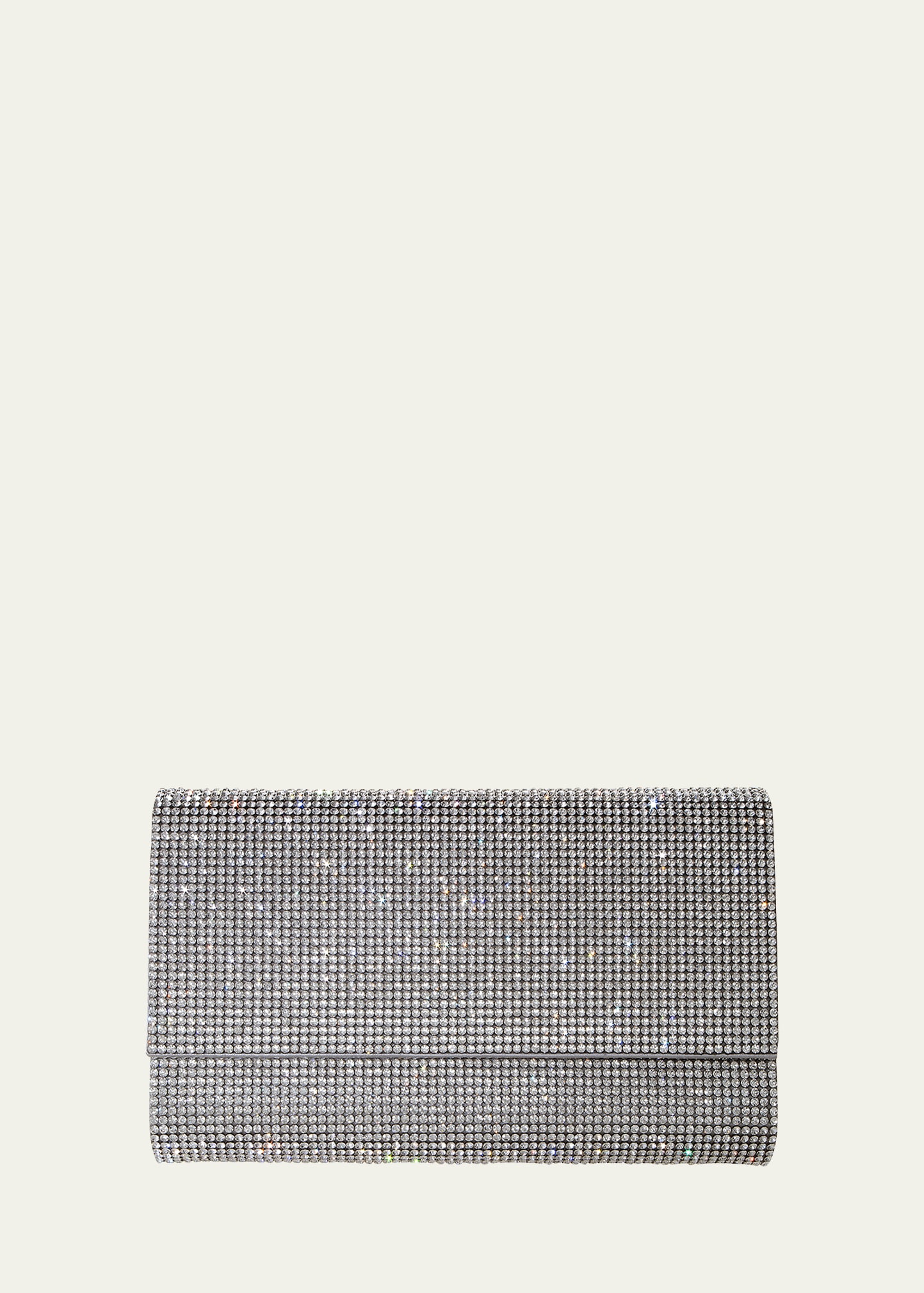 Judith Leiber Fizzoni Full-beaded Clutch Bag In Silver