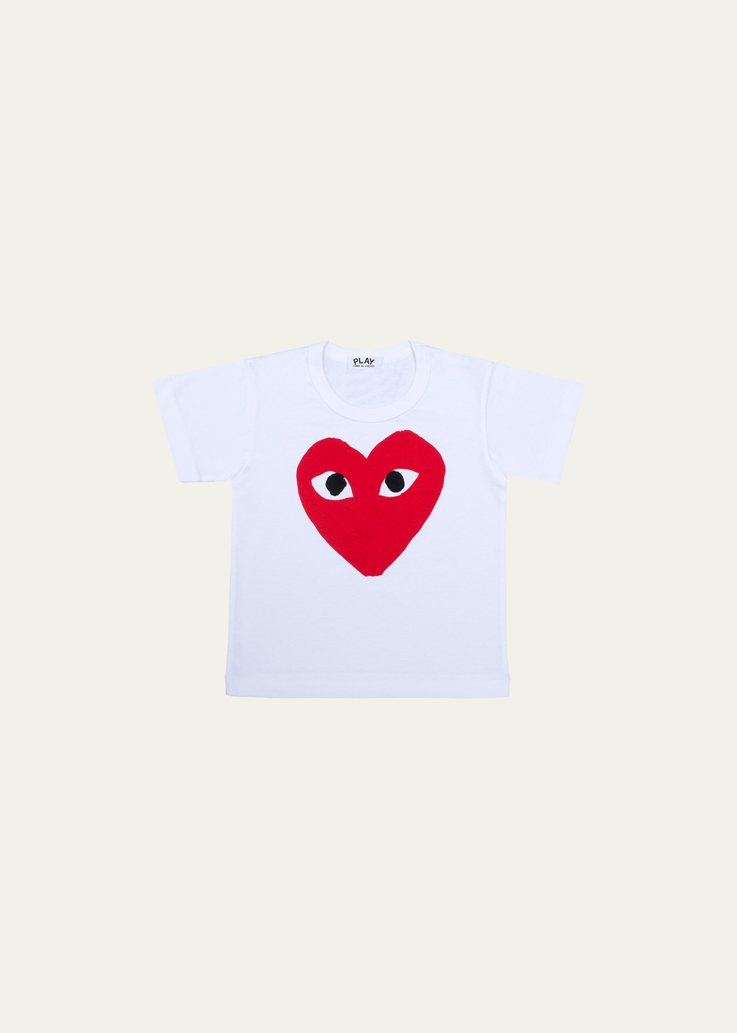 Comme Des Garçons Kid's Signature Heart Short-sleeve T-shirt In White