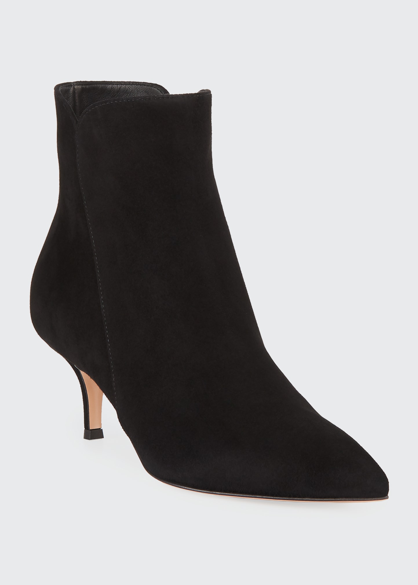 Gianvito Rossi Suede Pointed-Toe Bootie