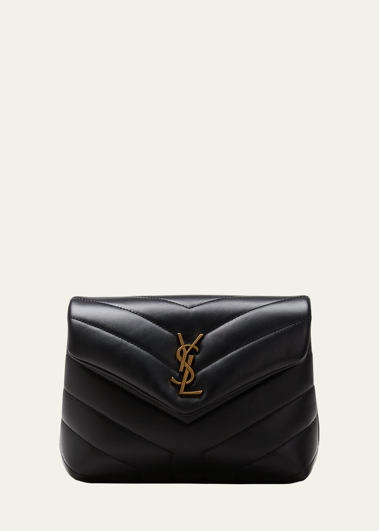 Saint Laurent YSL Toy Loulou Monogram Quilted Black Velvet Gold