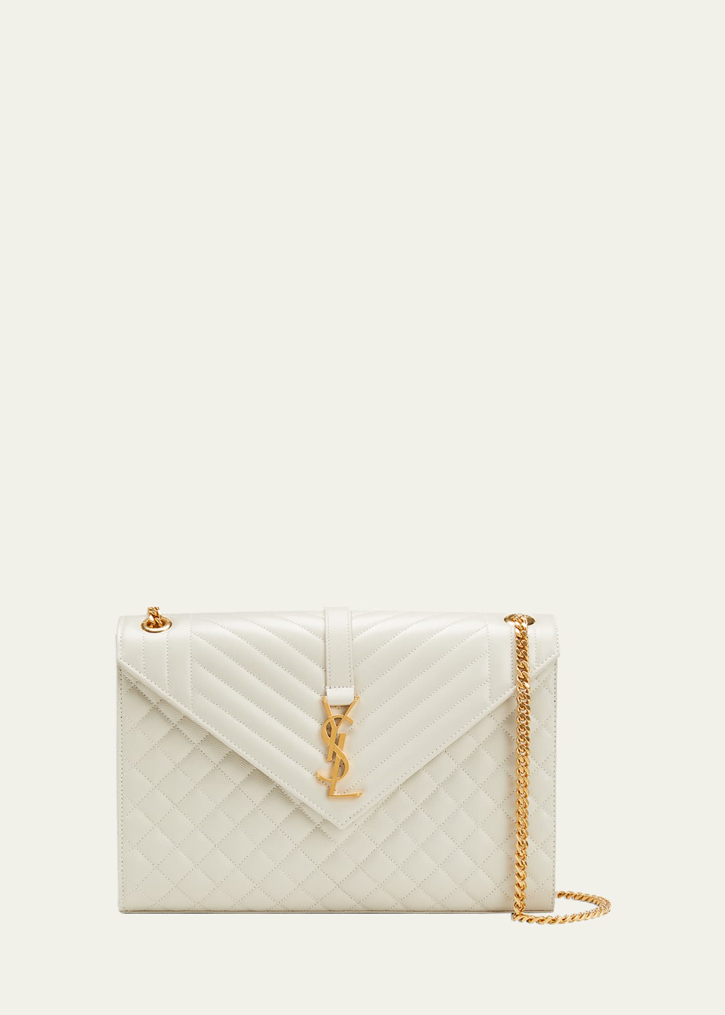 Saint Laurent Monogram Ysl V flap Large Tri quilt Envelope Chain