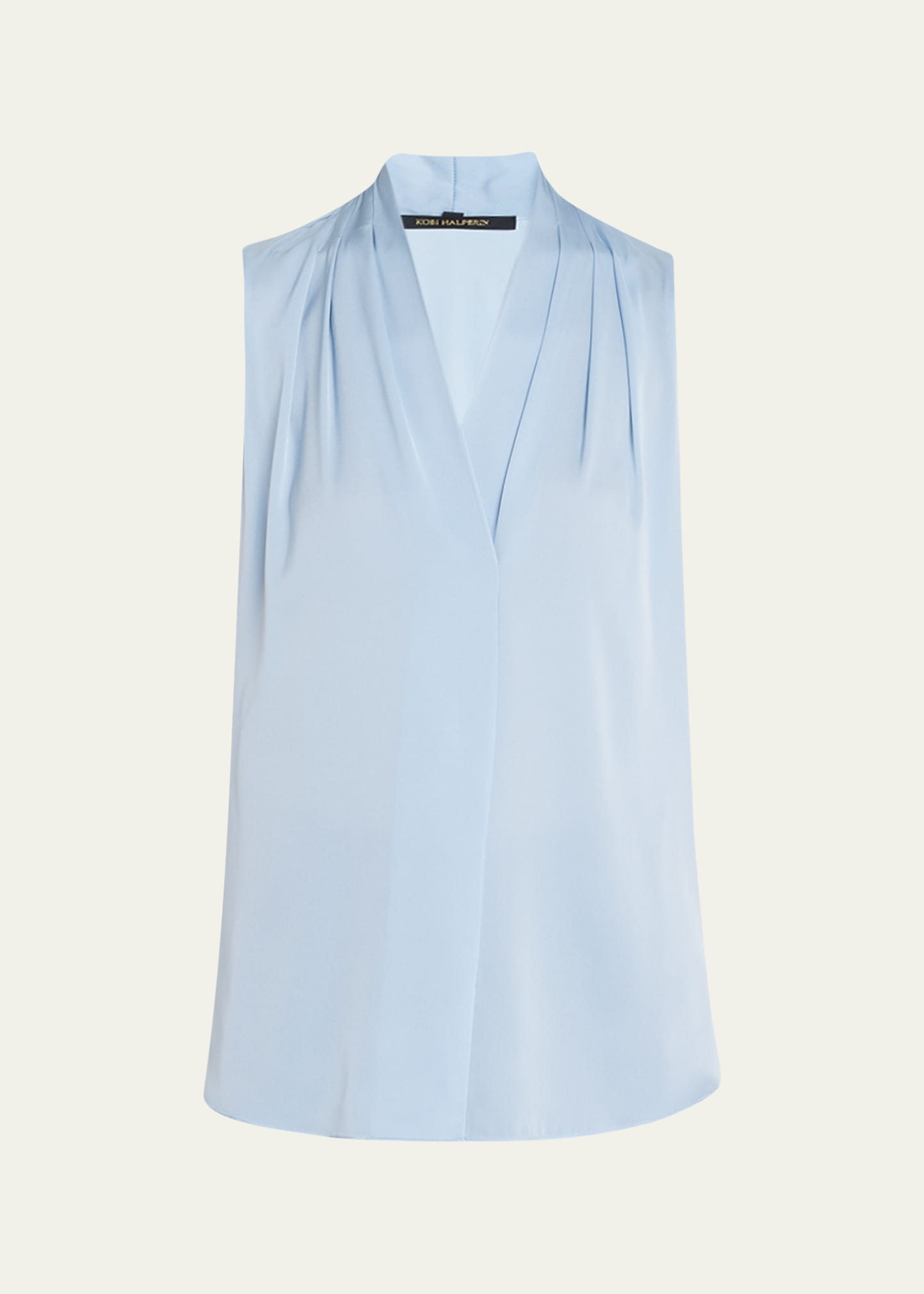 Kobi Halperin Mila Silk-stretch Sleeveless Top In Sky Mist