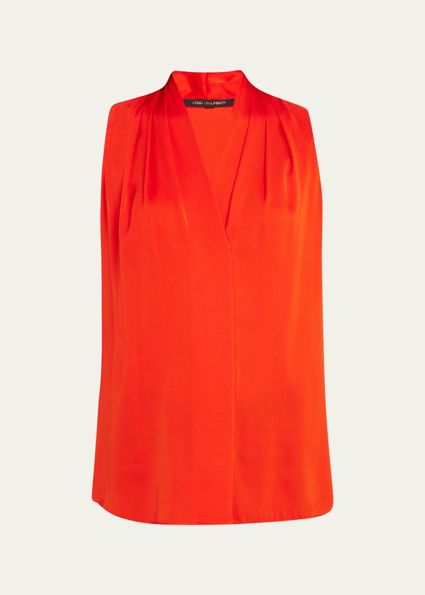 Kobi Halperin 'mila' Sleeveless Stretch Silk Blouse In Flame