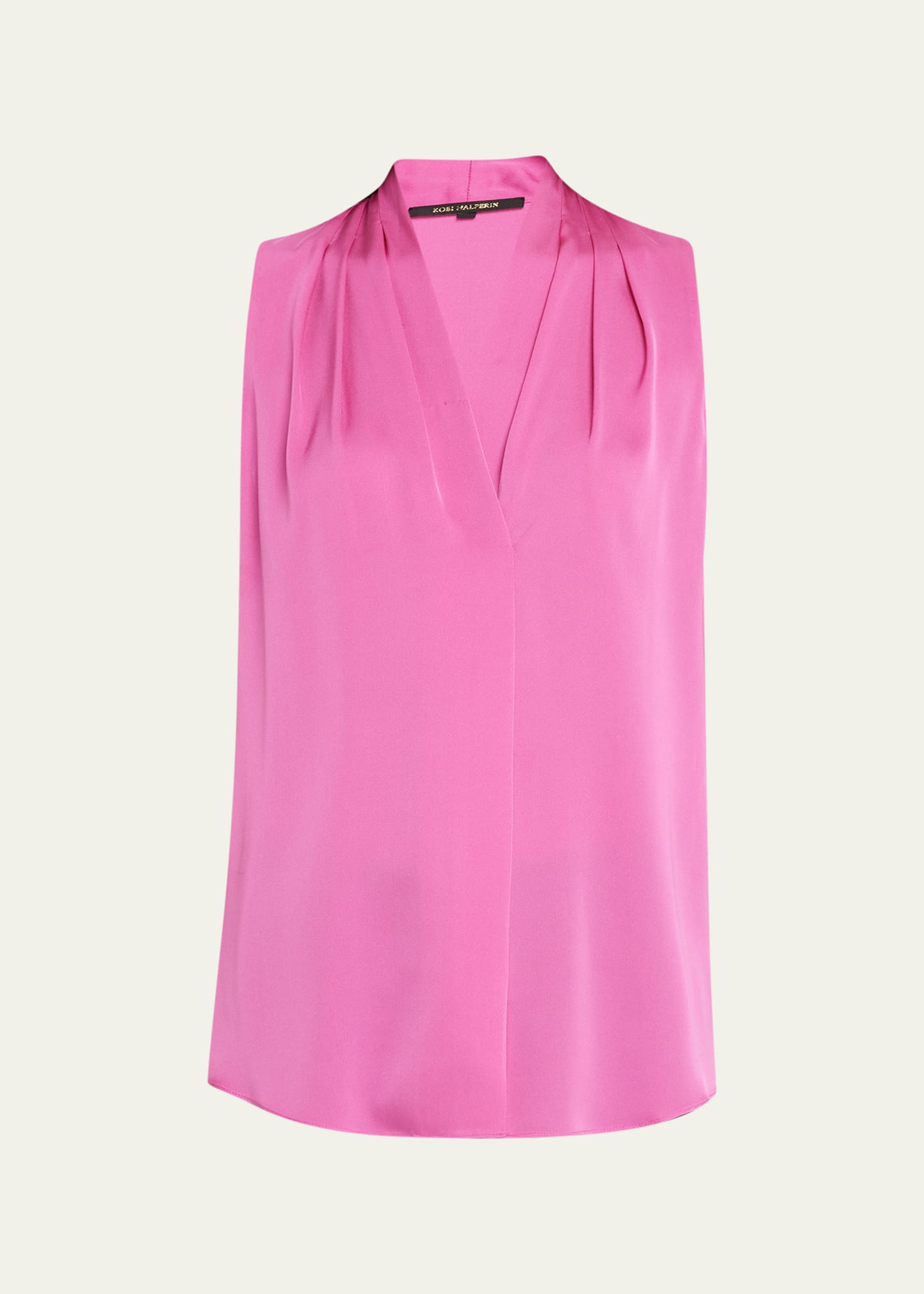 Kobi Halperin 'mila' Sleeveless Stretch Silk Blouse In Pink Tulip