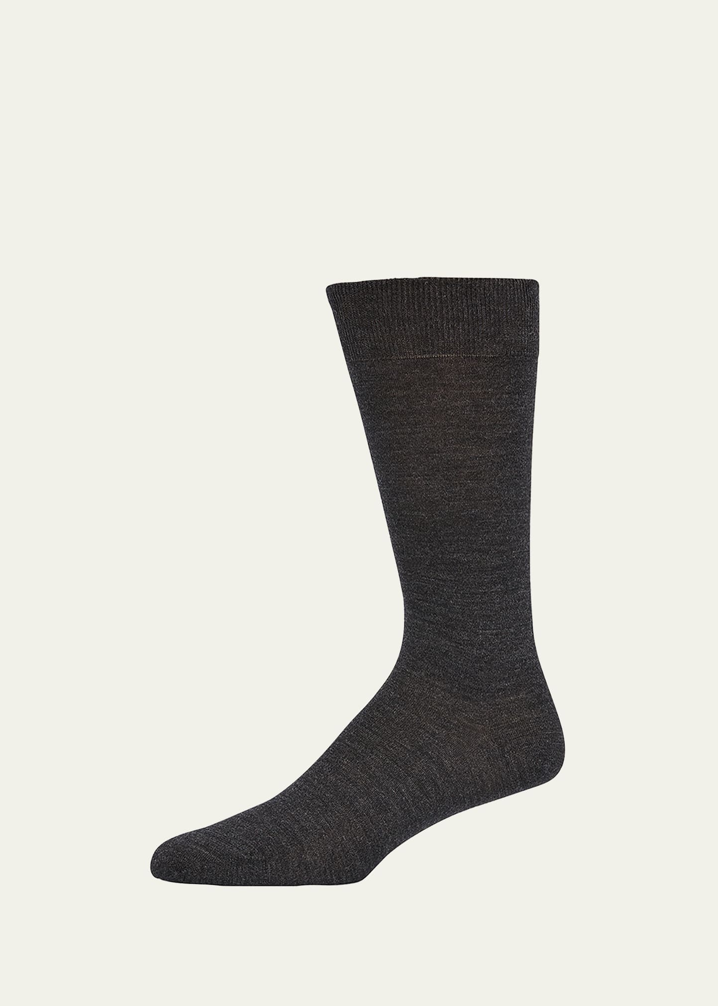 Bresciani Men's Knit Crew Socks In Gray