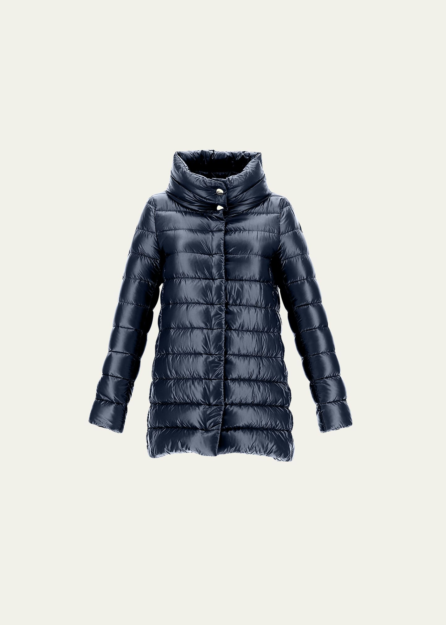 Herno Amelia Ultralight A-line Puffer Jacket In Navy