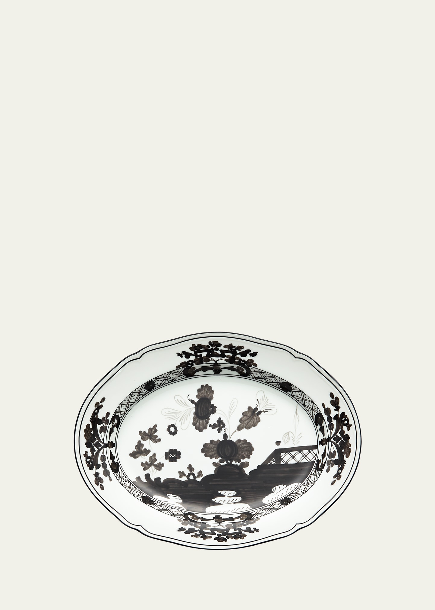 Ginori 1735 Oriente Italiano Albus Oval Platter In Black