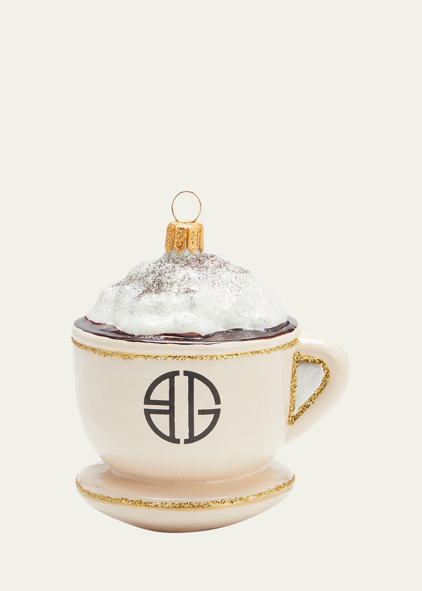 Bergdorf Goodman Bg Coffee Cup Ornament In Neutral