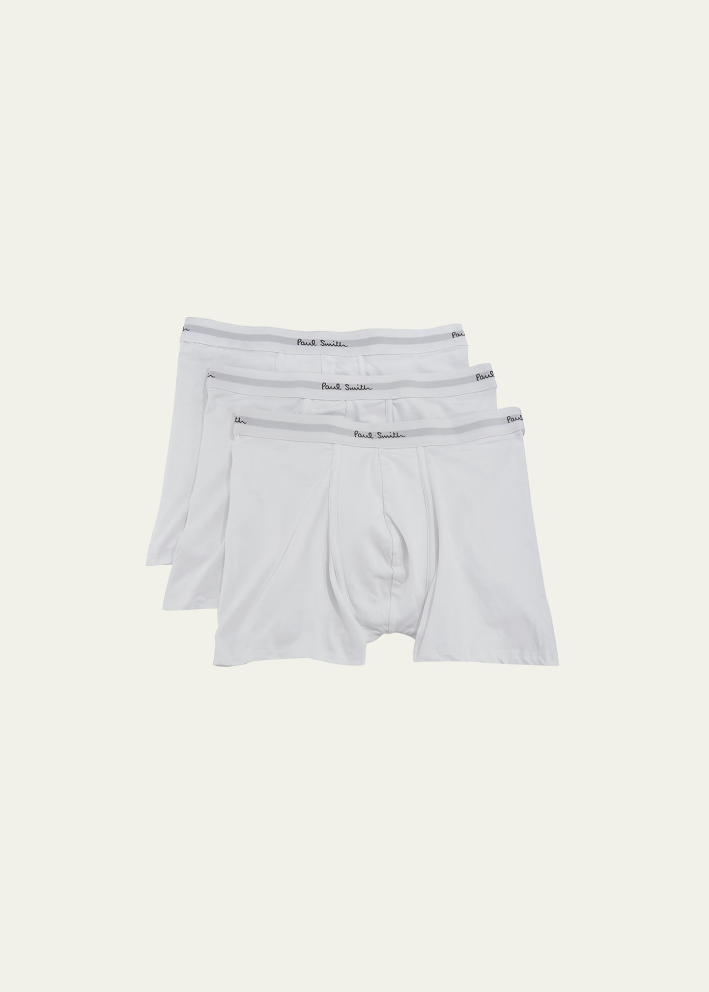 Paul Smith Men's 3-pack Long Leg Trunks In White