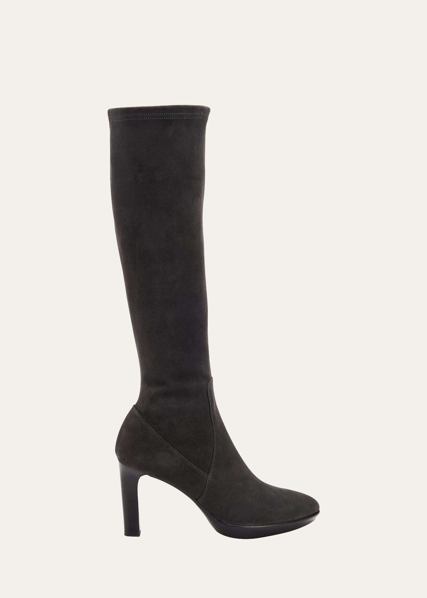 Aquatalia Rhumba Ii Stretch Suede Knee Boots In Anthracite