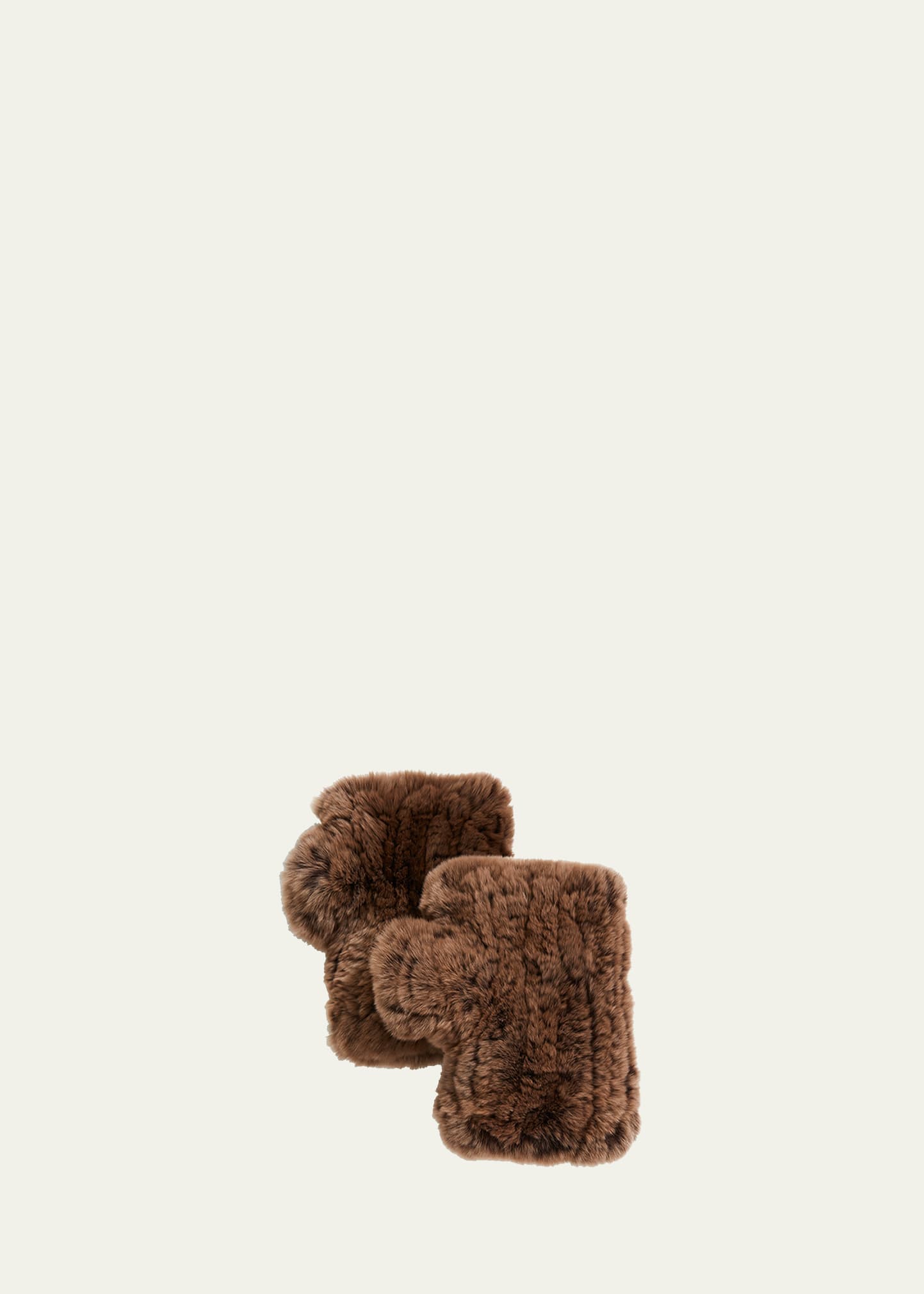Surell Accessories Fingerless Fur Mittens In Light Brown