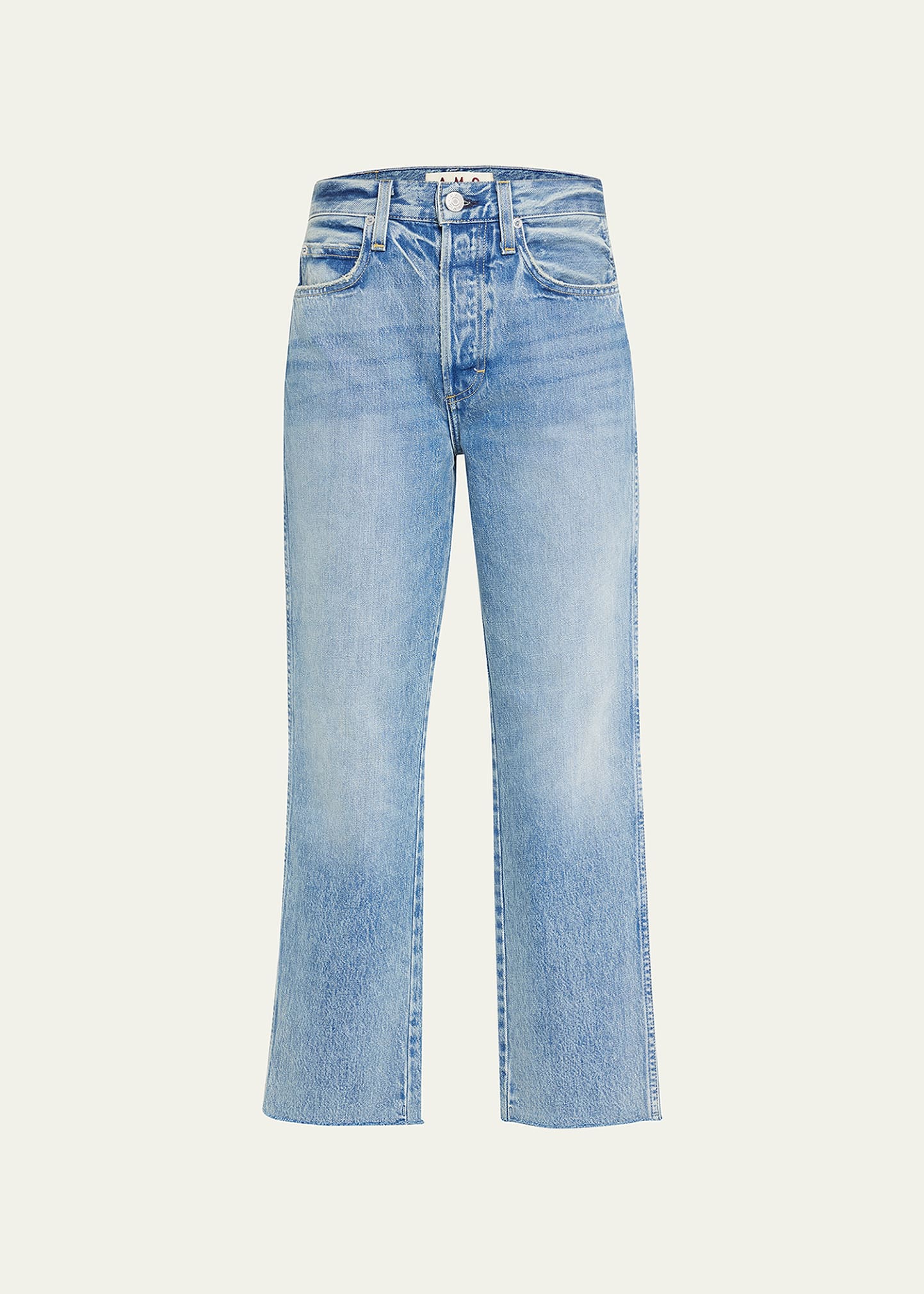 Amo Denim Loverboy High-rise Cropped Jeans With Frayed Hem In Peace