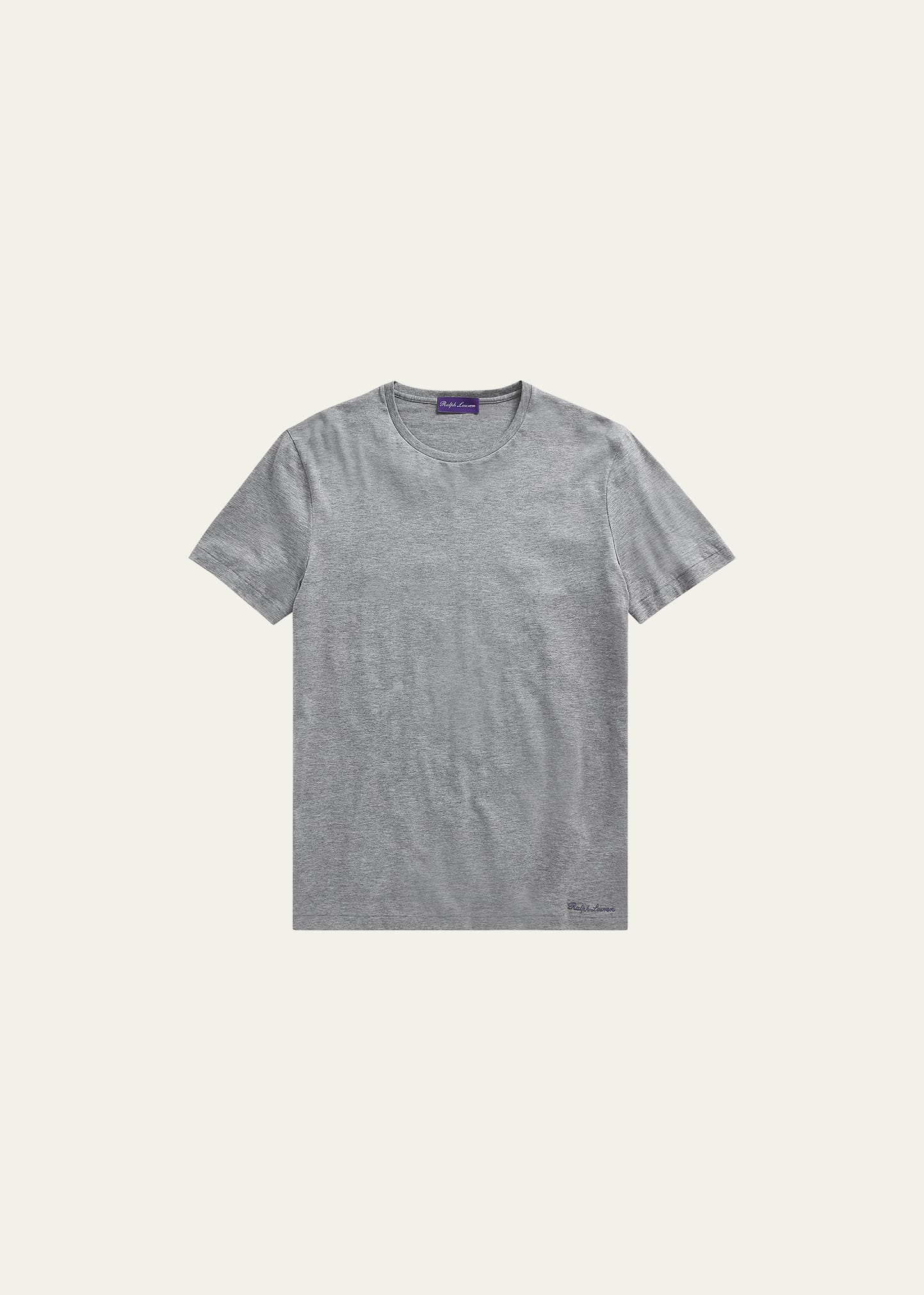 Ralph Lauren Purple Label Logo-embroidered Cotton T-shirt In Gray