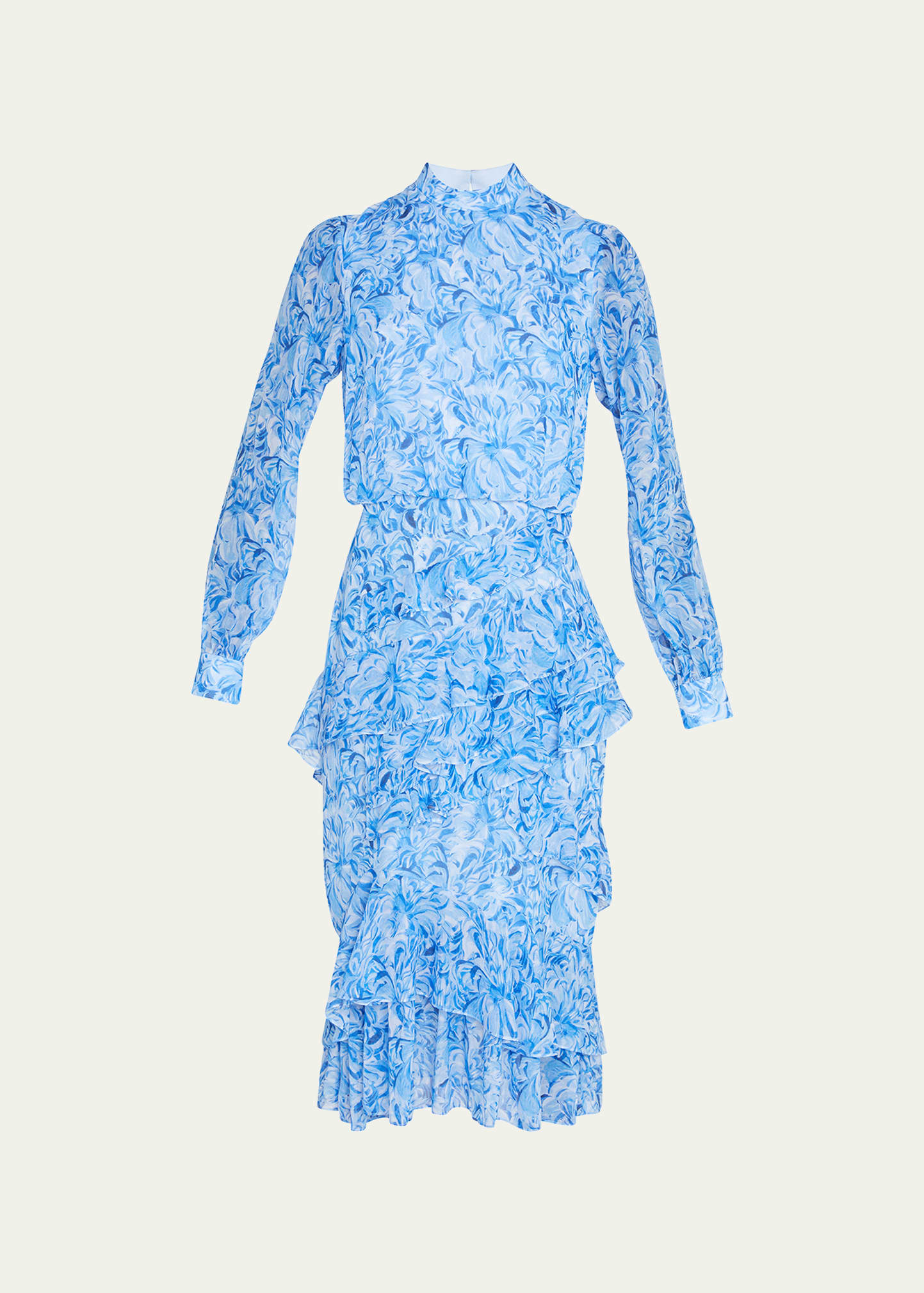 saloni blue silk dress