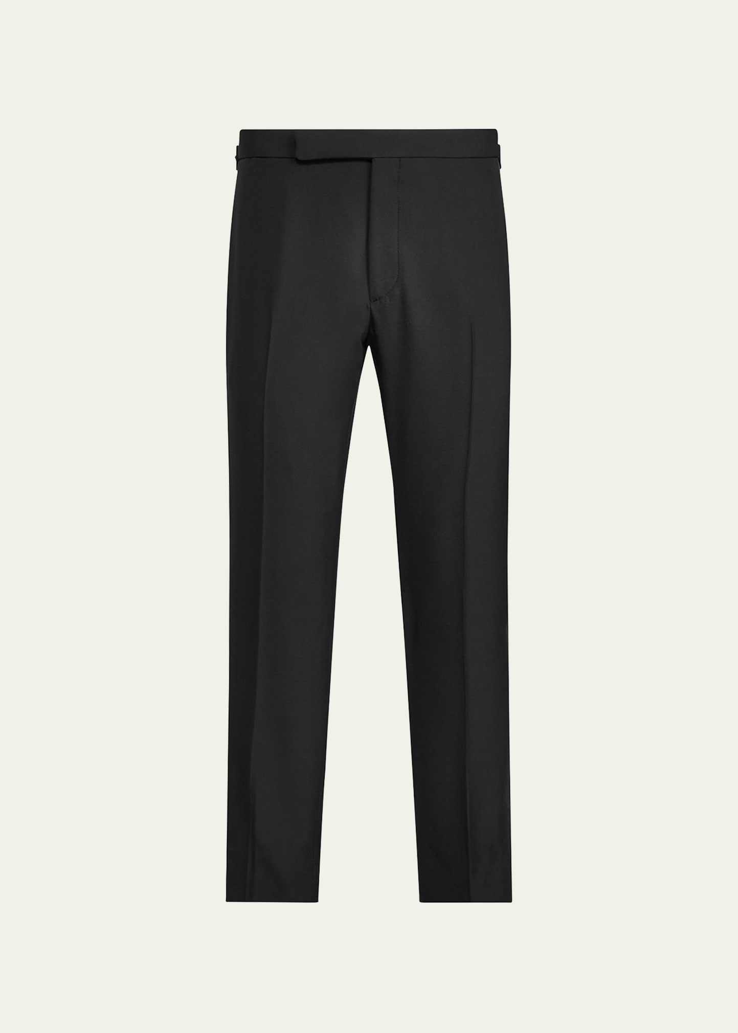 Ralph Lauren Purple Label Gregory Tuxedo Wool Pants In Black