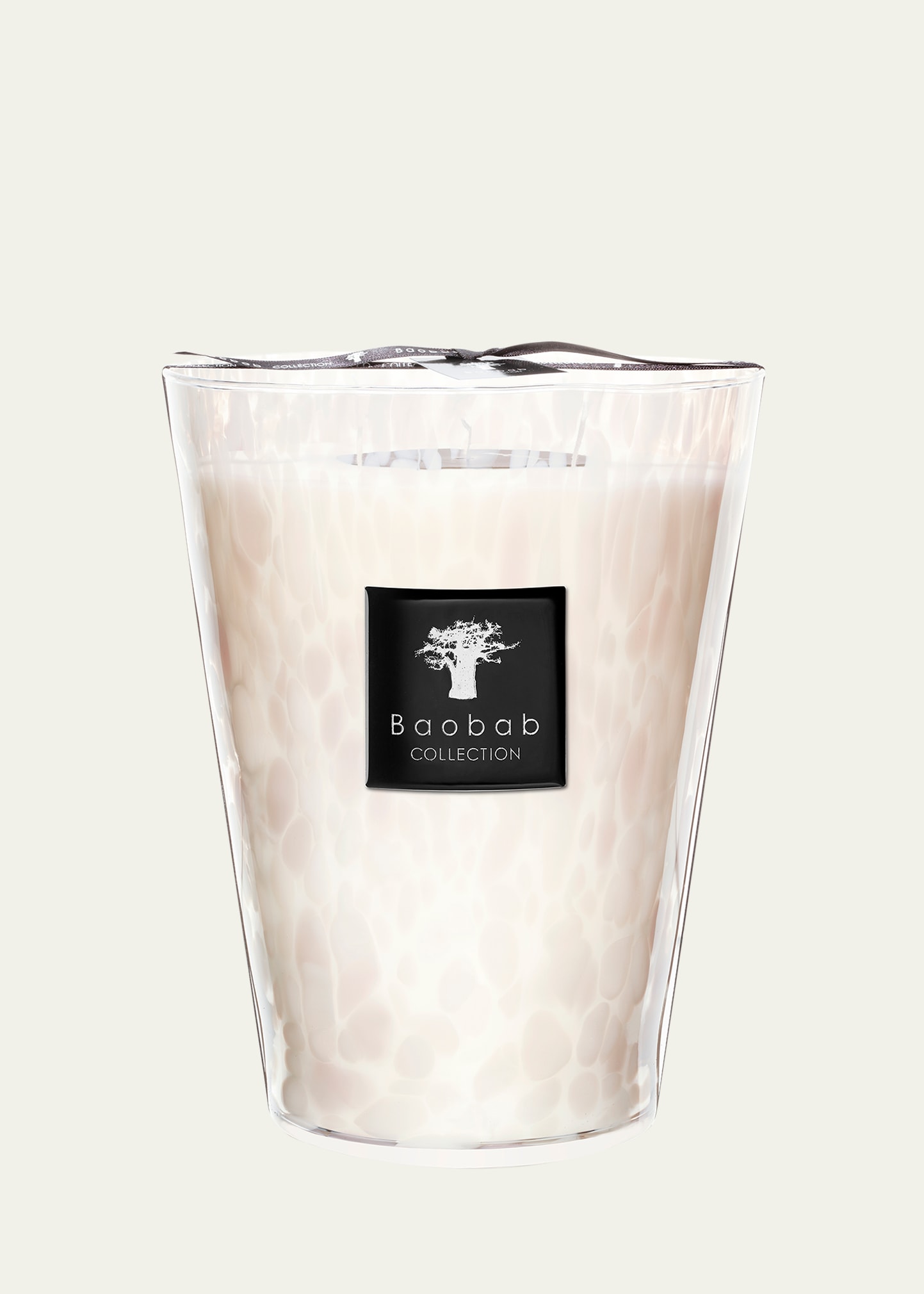 Baobab Collection White Pearls Candle, 9.4" In White/pink