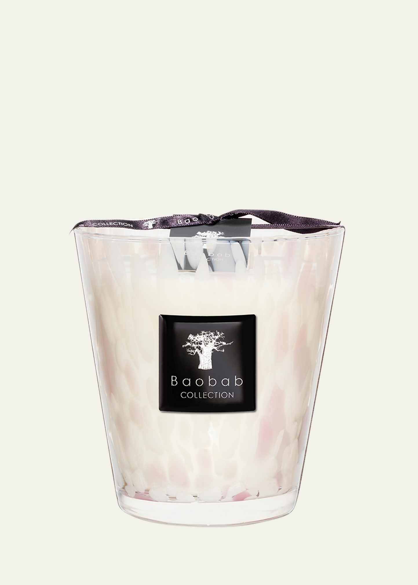 Baobab Collection 1.1kg White Pearls Candle In White/pink