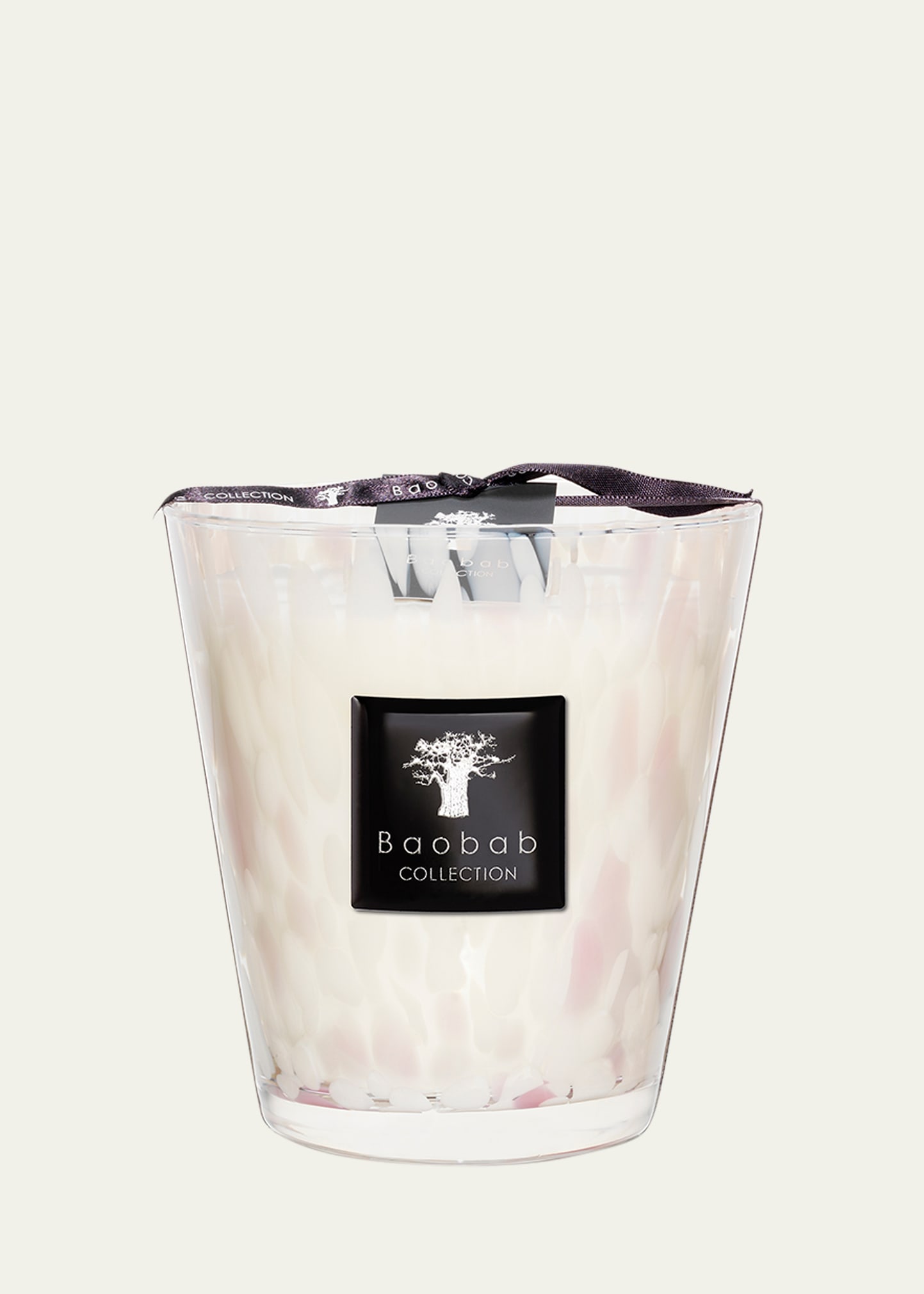 Baobab Collection White Pearls Candle, 6.3" In White/pink