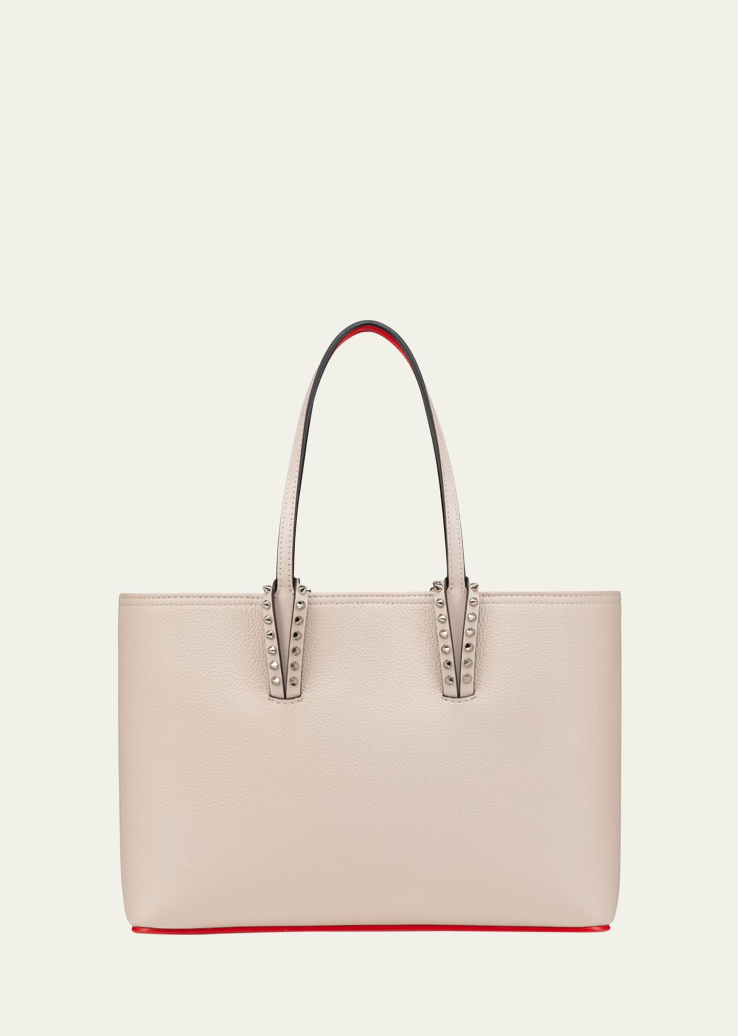 Shop Christian Louboutin Cabata Small Tote In Grained Leather In Leche