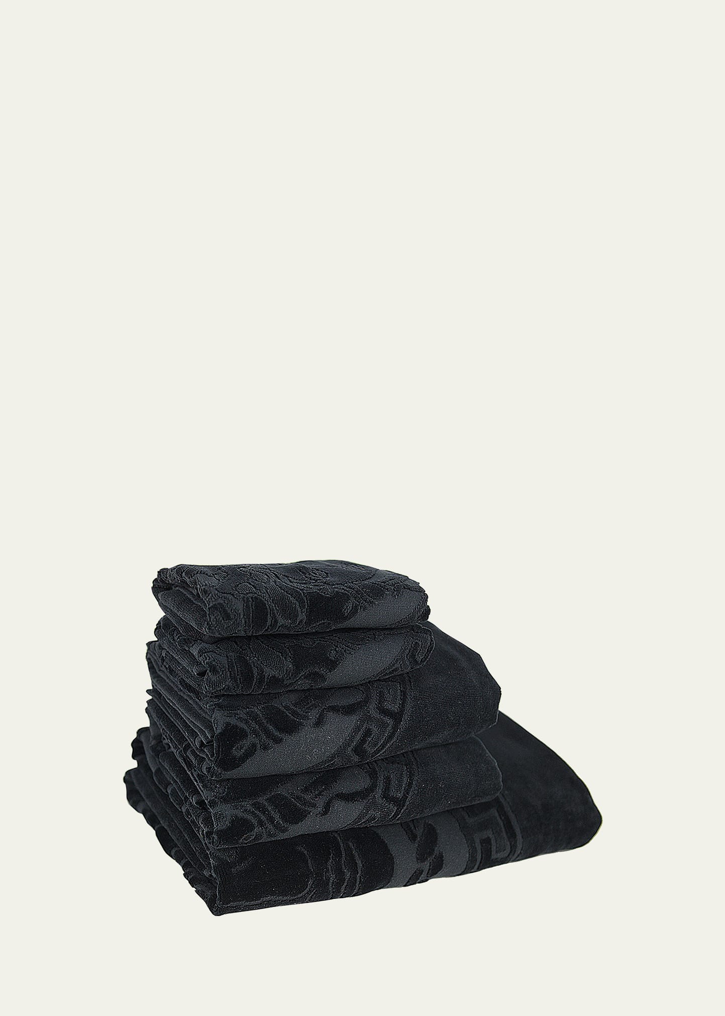 Versace Medusa 5-piece Classic Bath Towel Set In Black