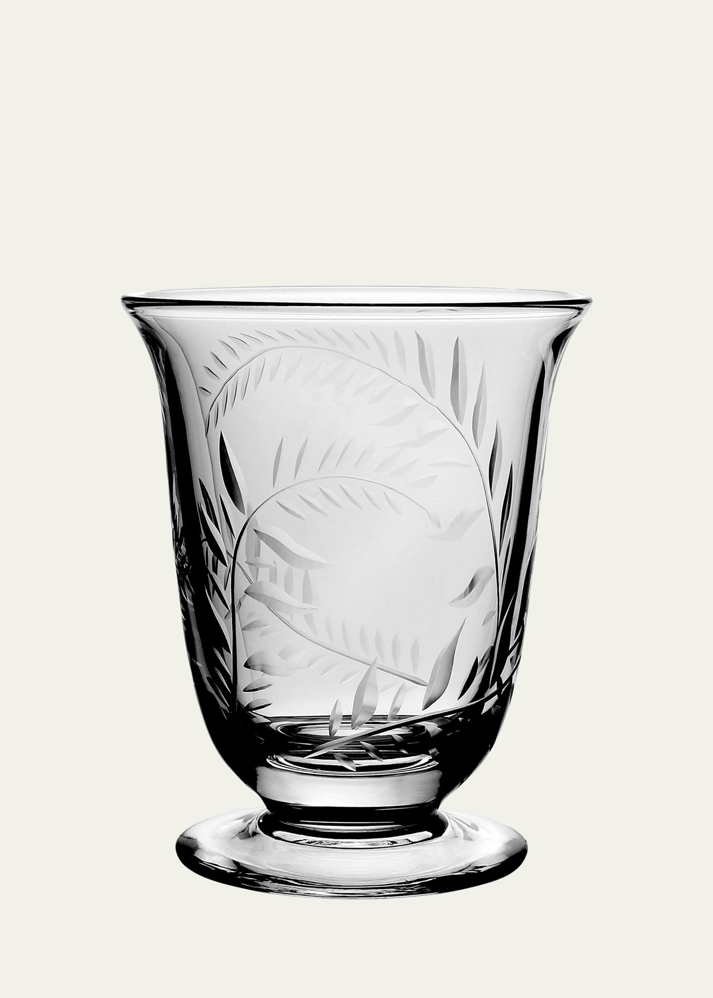Jasmine Etched Glass Flower Vase - 6"