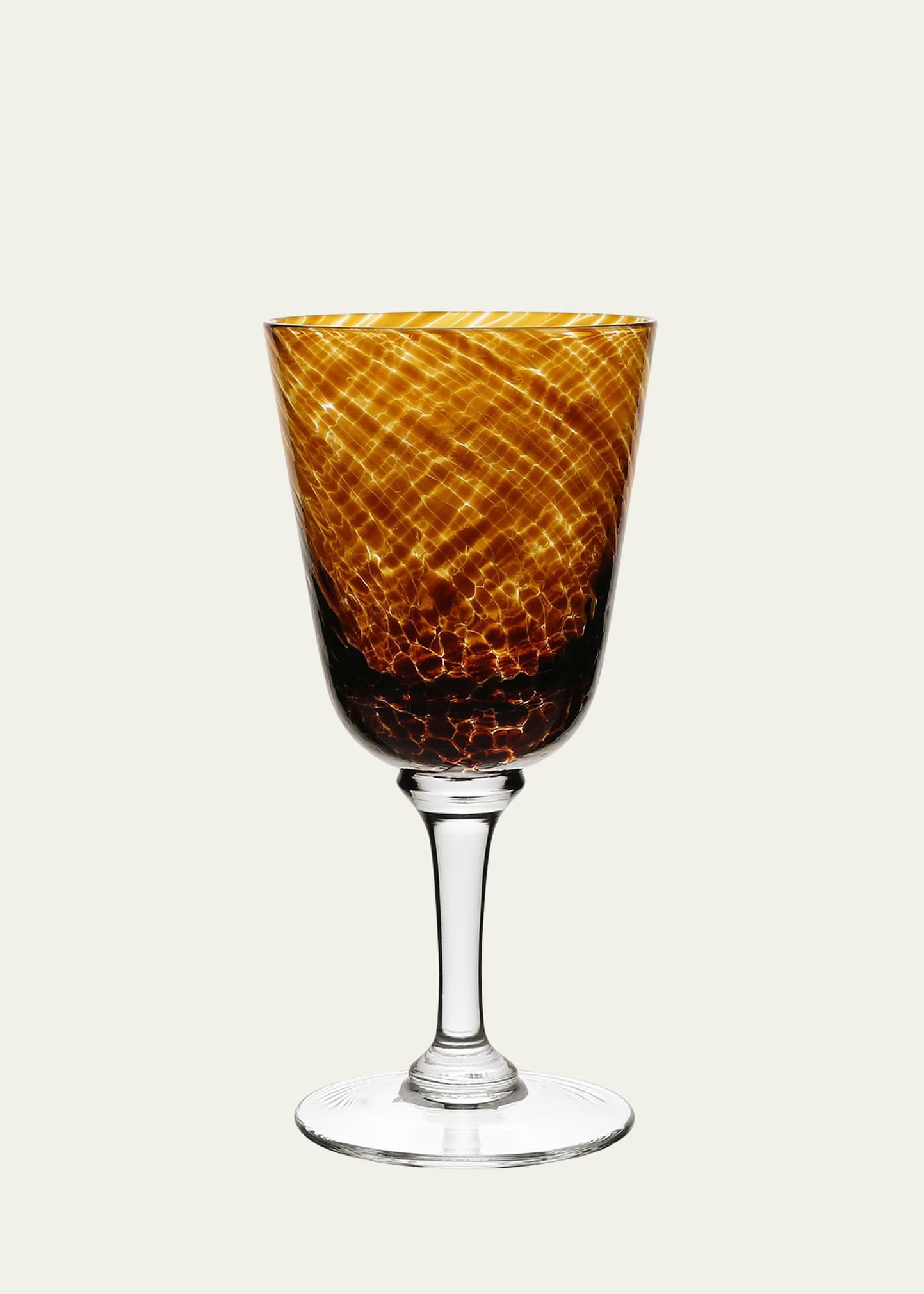 Vanessa Glass Water Goblet, Tortoise