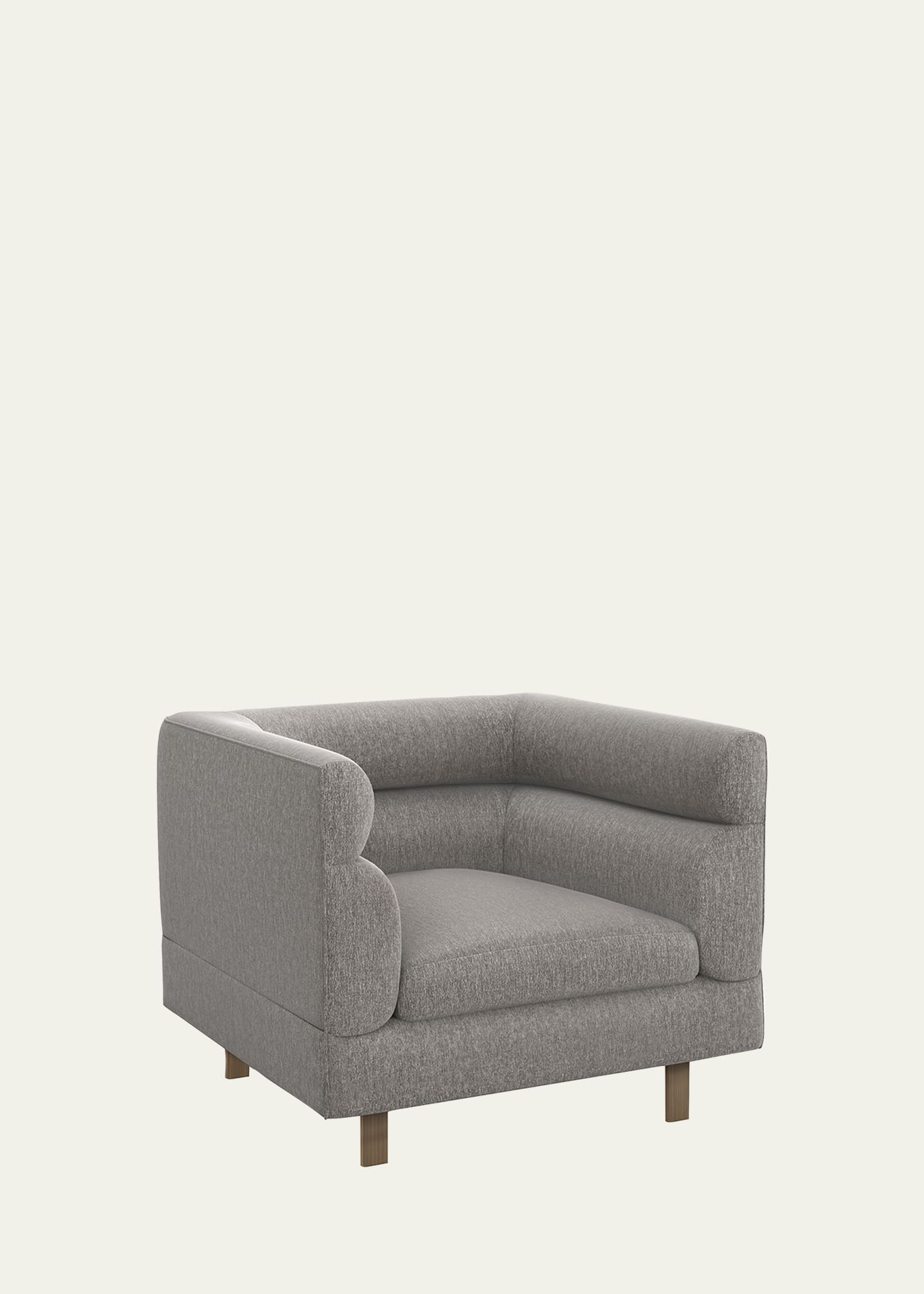 Interlude Home Ornette Chair In Gray Velvet