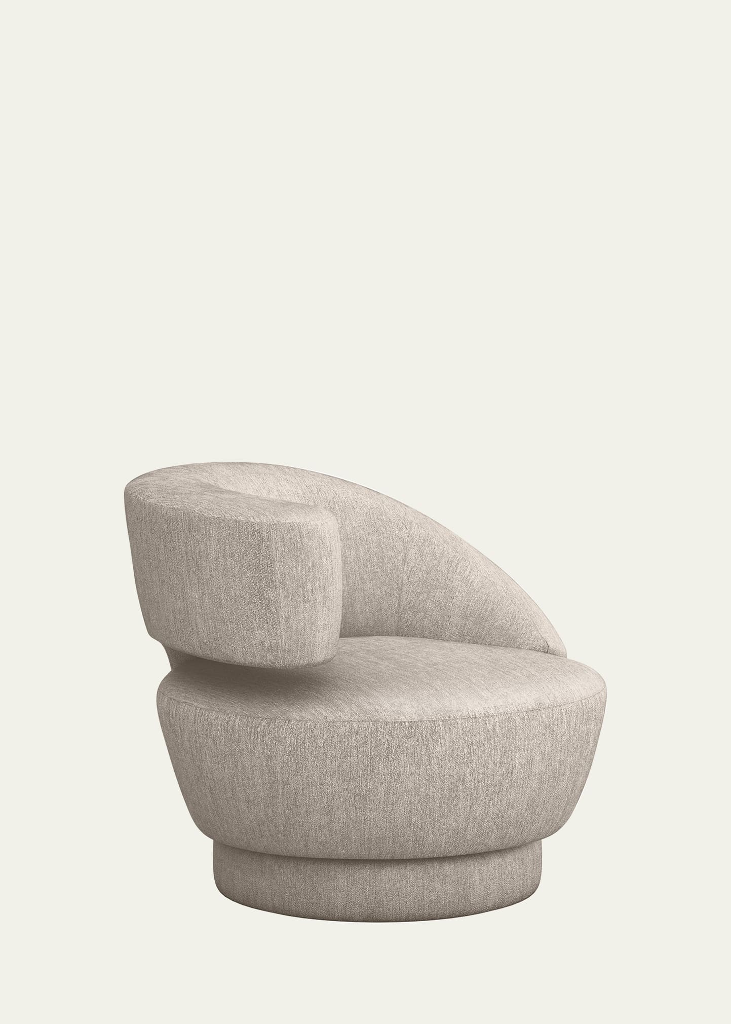 Interlude Home Arabella Left-arm Swivel Chair In Silver Chenille