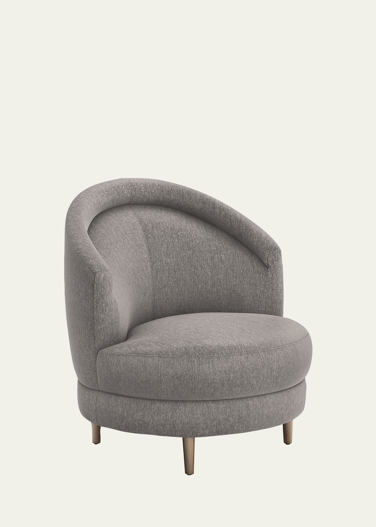 Interlude Home Capri Swivel Chair In Gray Velvet