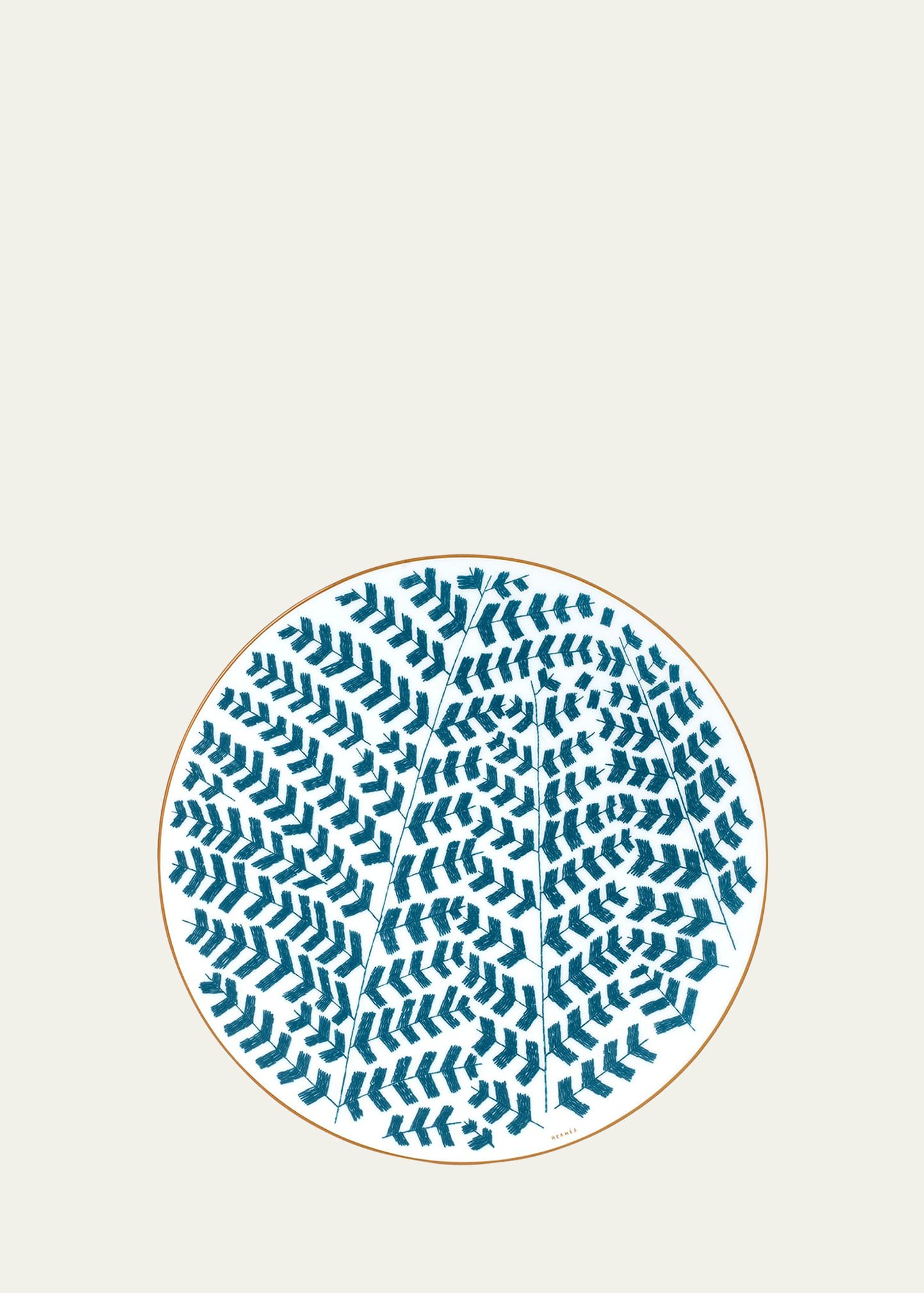 Pre-owned Hermes A Walk In The Garden Dinner Plate In Blue Pattern