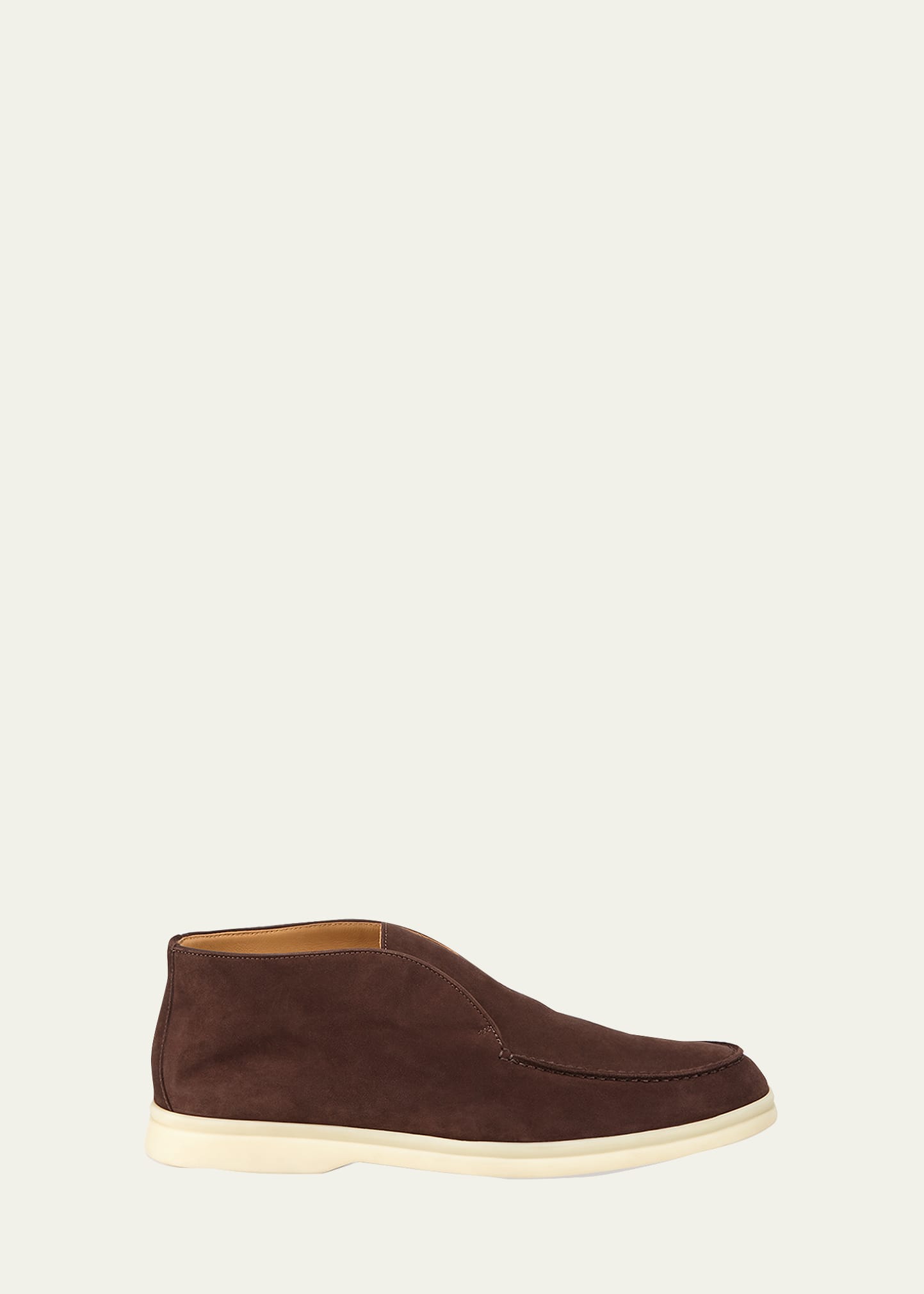 Loro Piana Open Walk Suede Ankle Boots In Chocolate