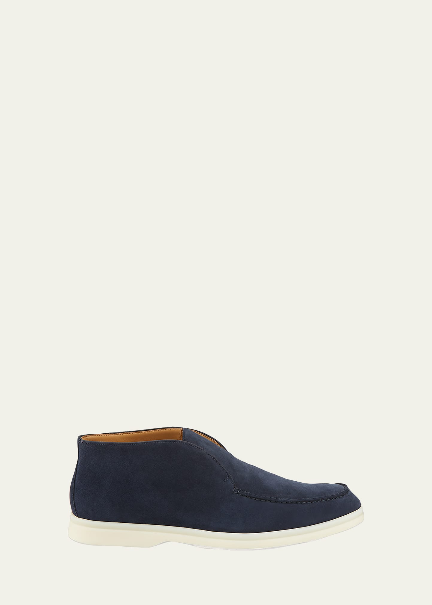 Loro Piana Open Walk Suede Booties In Argo Blue Melane